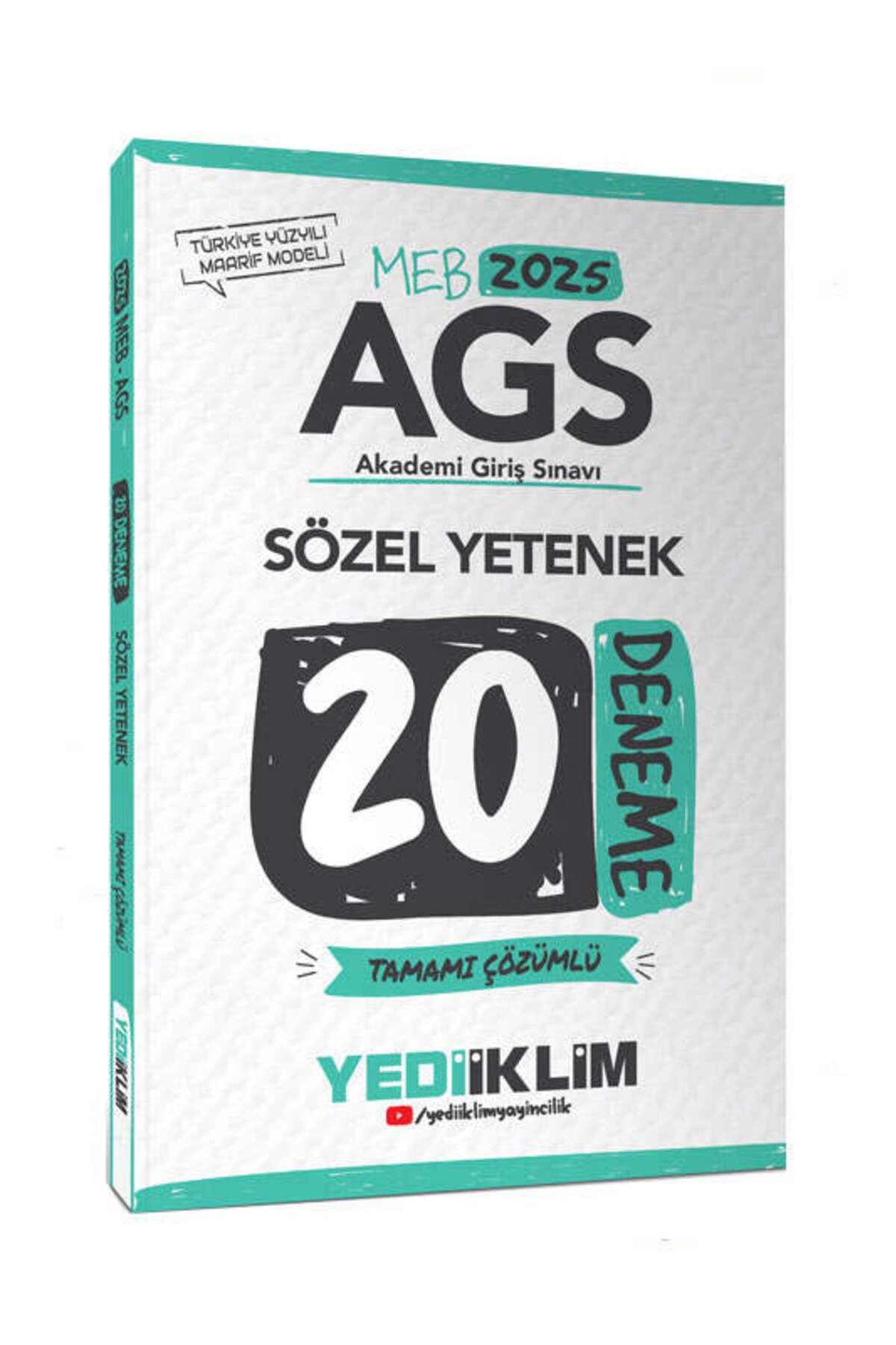Yediiklim Yayınları Yediiklim 2025 MEB AGS Sözel Yetenek Tamamı Çözümlü 20 Deneme