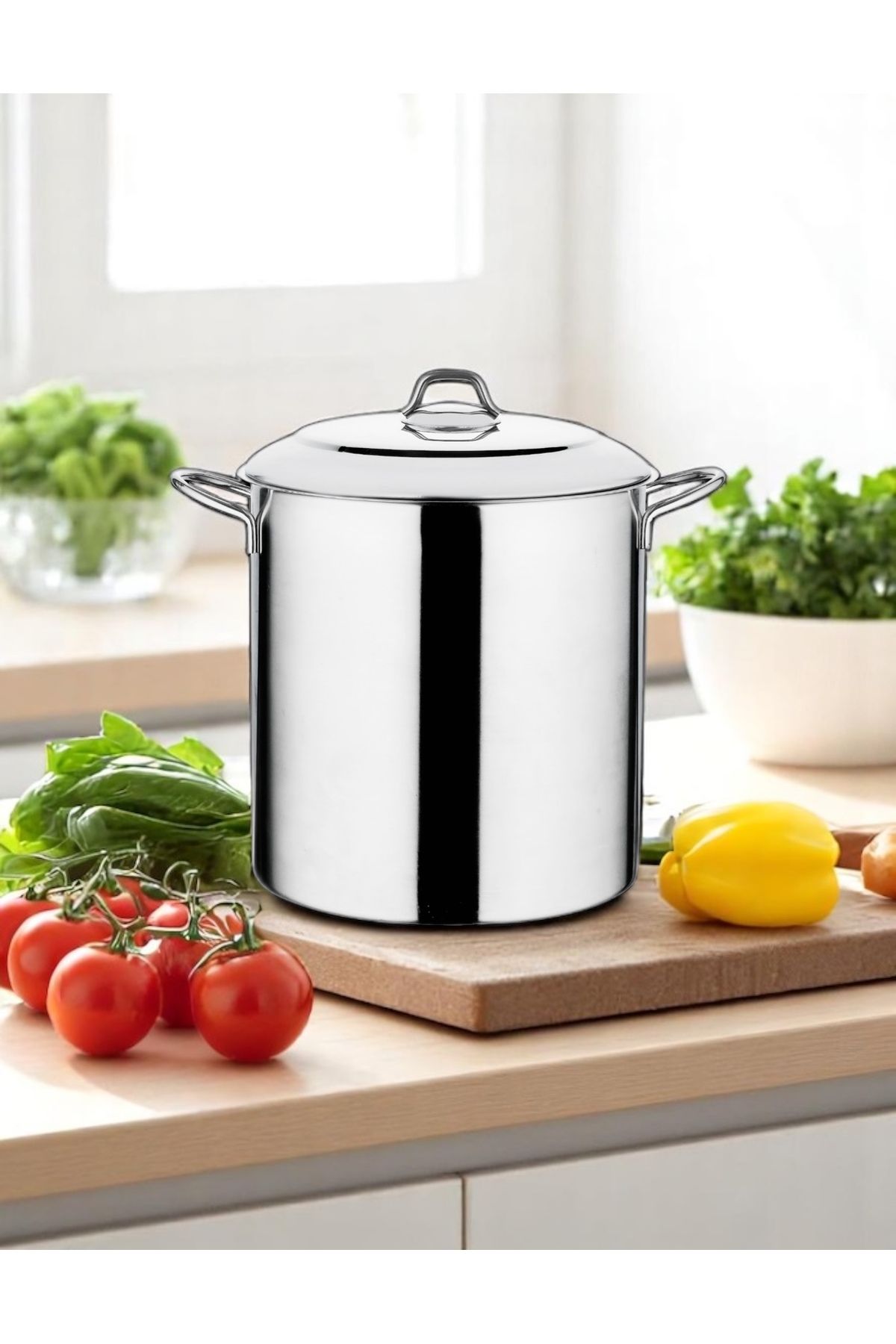 Ulutaş Kapaklı Silindirik Tencere 20x20 Cm 6,3 Litre (Tabansız)