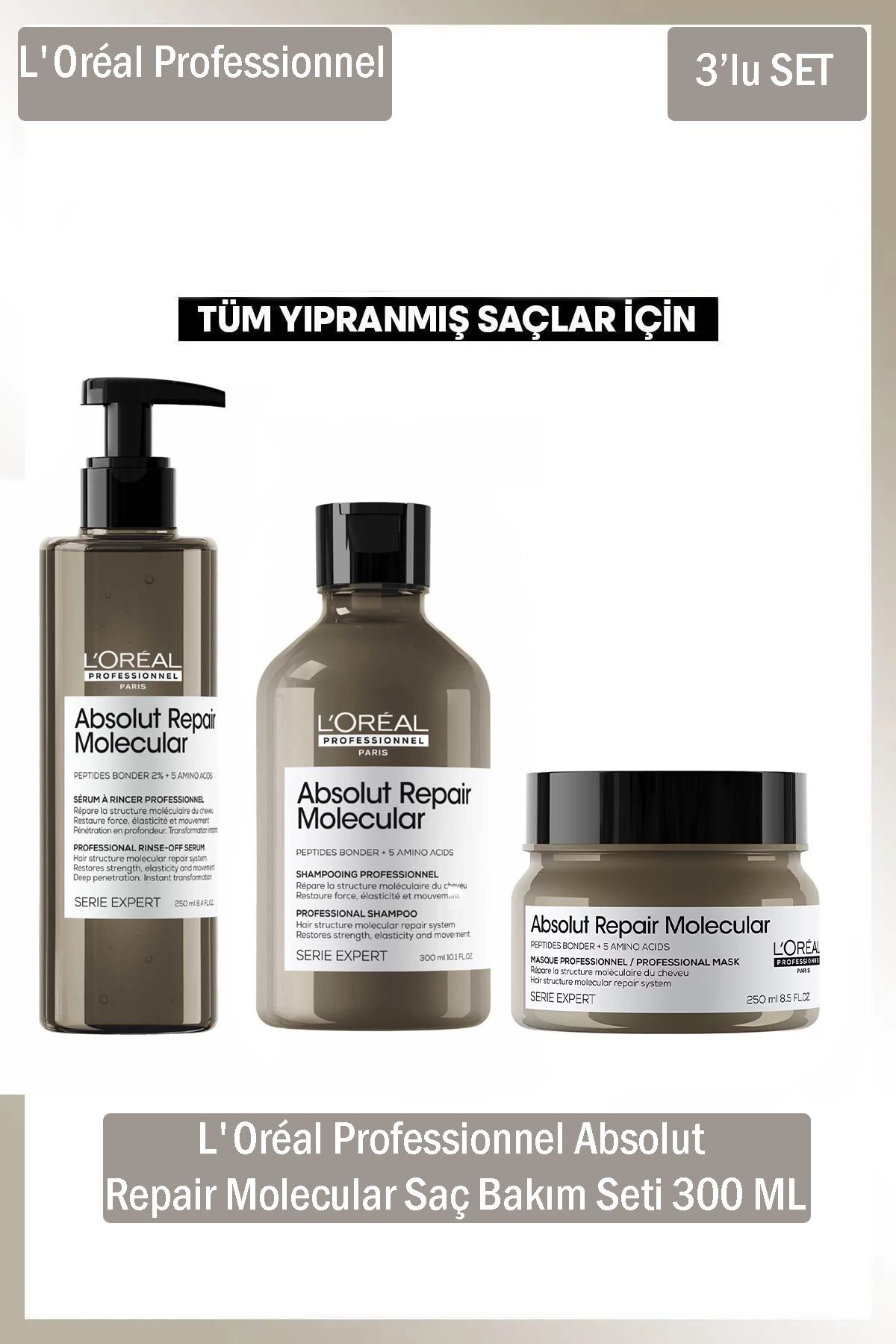 L'oreal Professionnel Absolut Repair Molecular 300 ml Saç Bakım Seti