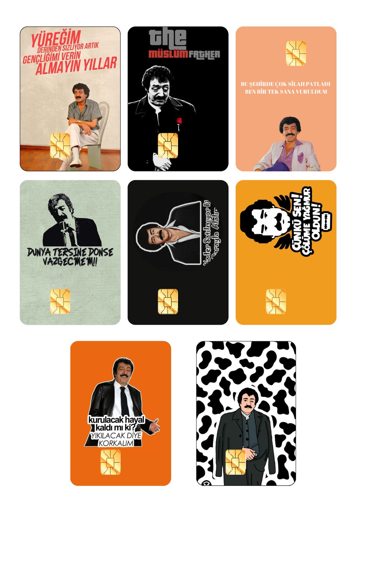 sentirshop 8 Adet Eğlenceli Kart Kaplama Stickeri Papara, Tosla, Kredi Kartı Için Uyumlu Etiket