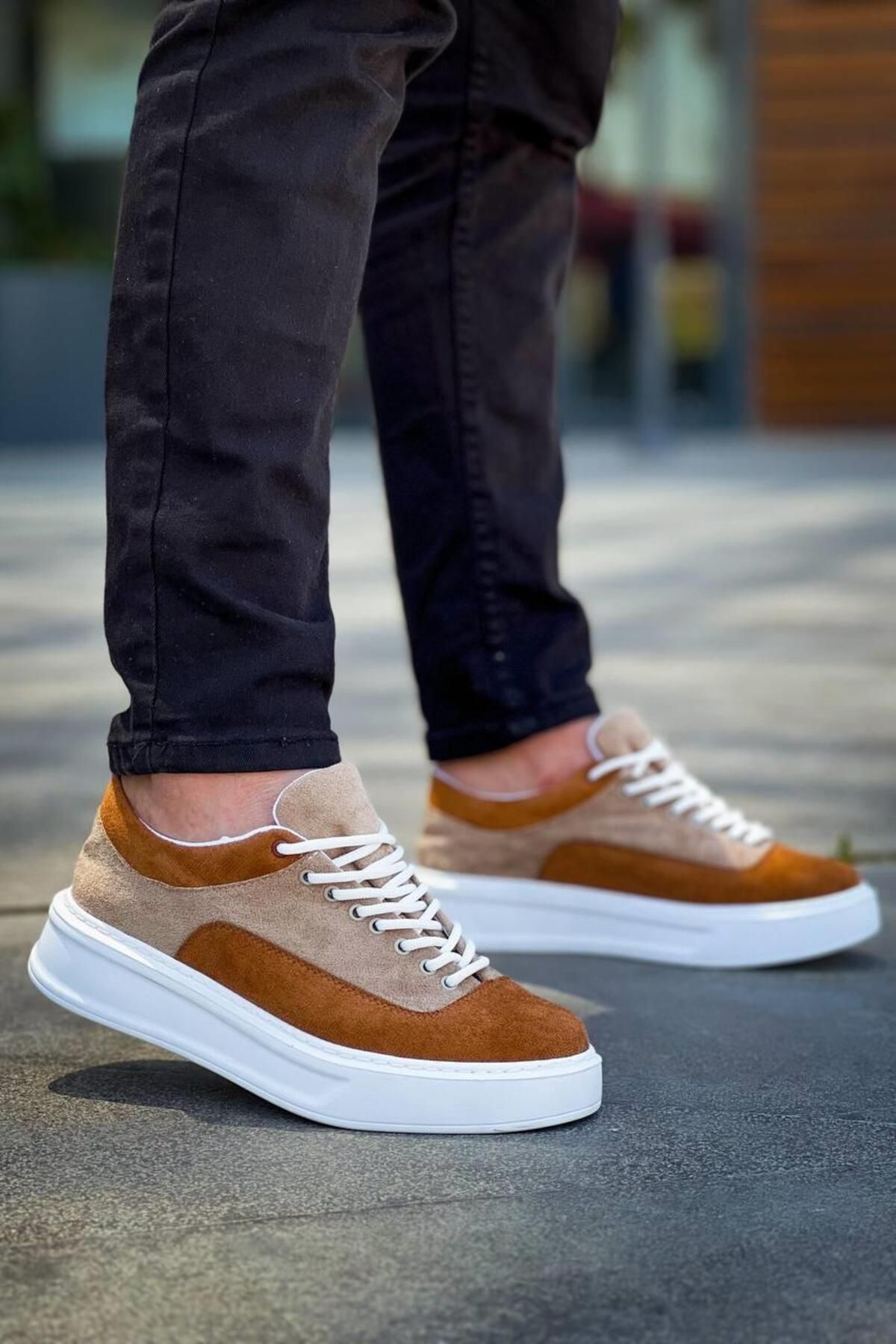 Byshoes KB-005 Kuback Vizon Taba Süet Bağcıklı Günlük Erkek Ayakkabı