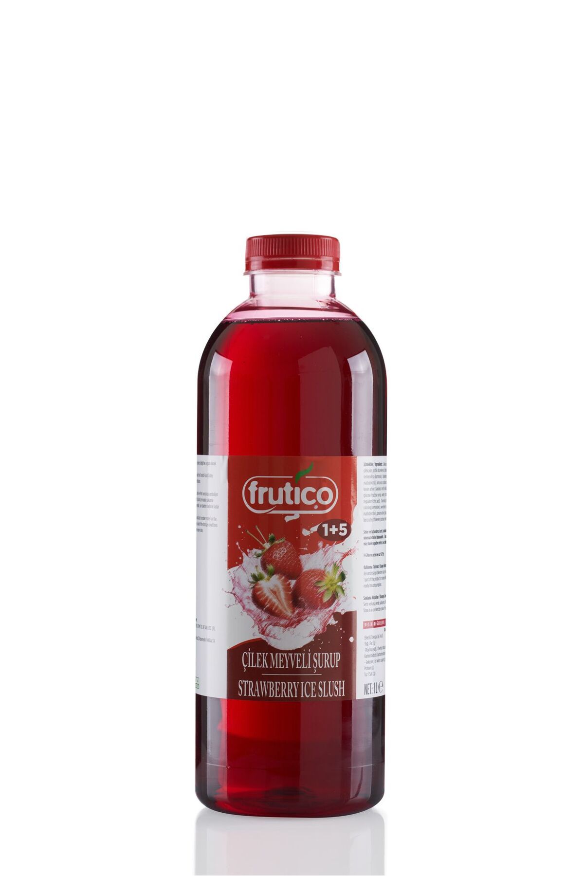 FRUTICO ÇİLEK MEYVELİ ICE SLUSH - BUZLAŞ - KARLAMA ŞURUP 1 L (1000 ml) 1+5