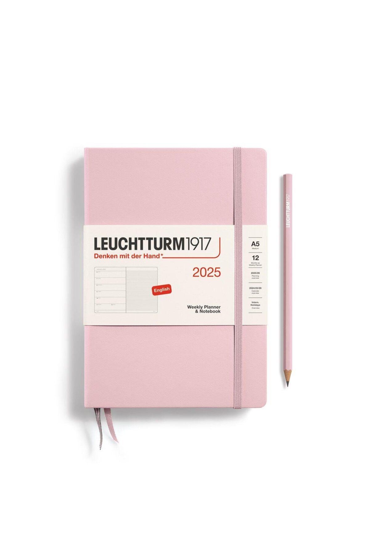Leuchtturm1917 2025 Haftalık Planlayıcı Ve Not Defteri, Orta Boy (A5), 144 Sayfa, Ingilizce, Çizgili