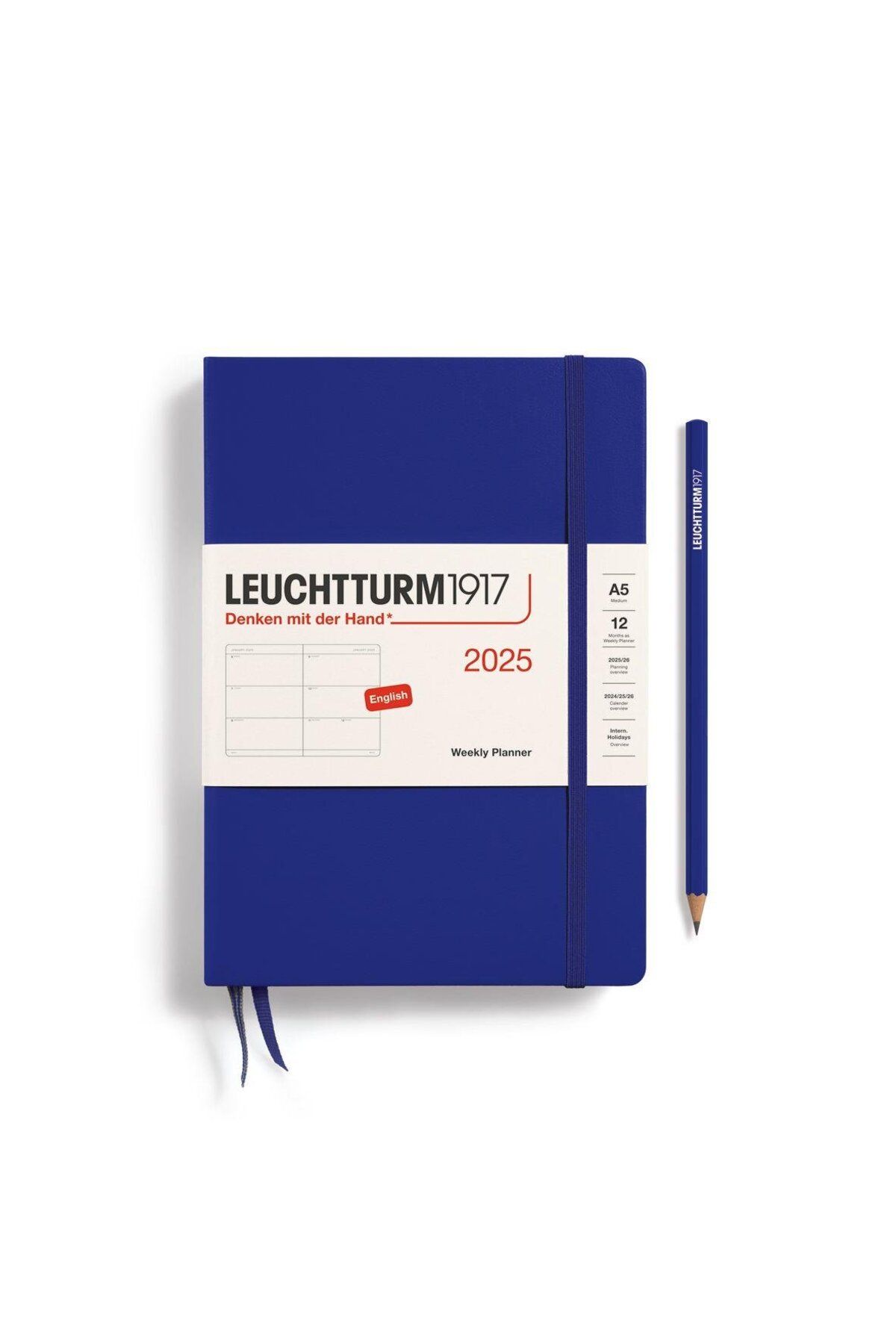 Leuchtturm1917 2025 Haftalık Planlayıcı, Orta Boy (A5), 144 Sayfa, Ingilizce, Ink 370775