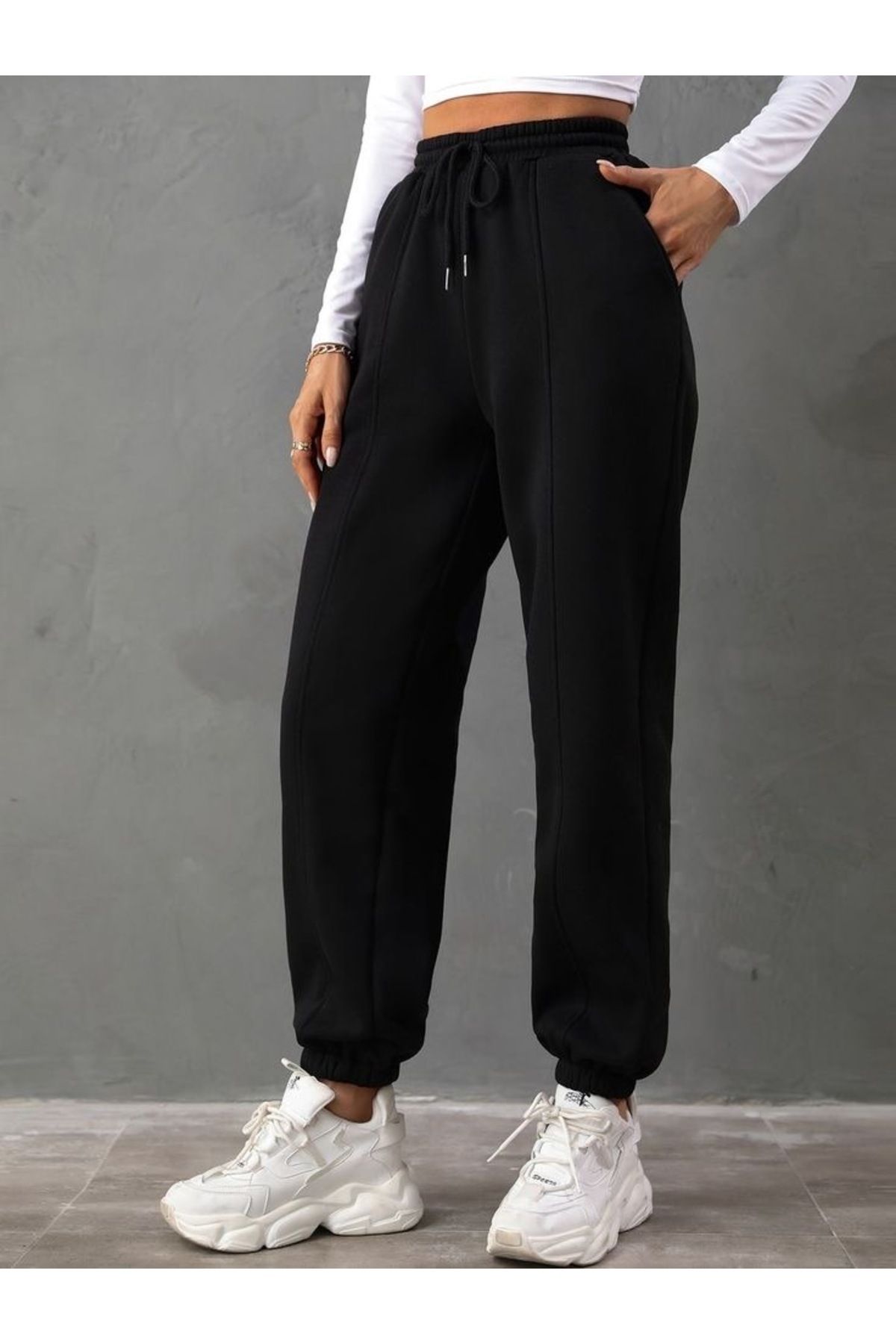 UYN SPORT Siyah Unisex Pamuk Polyester Eşofman Altı