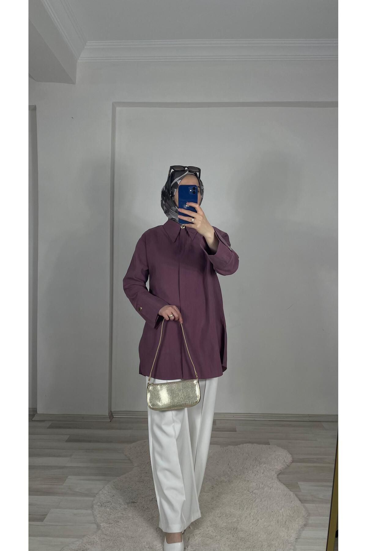 My Magazin Missy Gold Düğmeli Gömlek