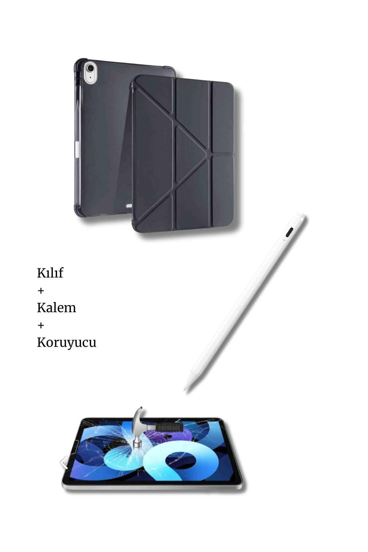 Fuchsia iPad A16 11. Nesil ve 10. Nesil A3355 A2757 Uyumlu Tablet Kılıfı Tablet Kalemi Ekran Koruyucu Set