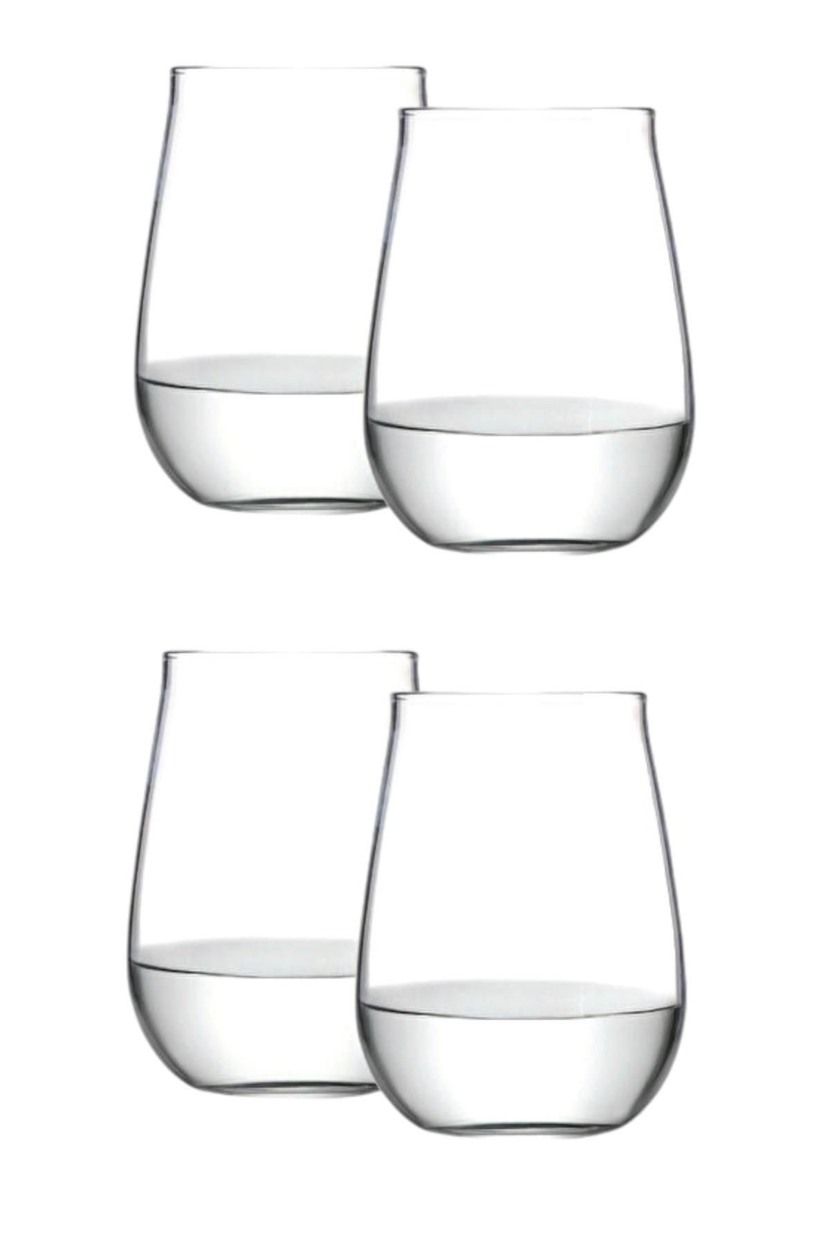 ALBETTO 4 lü Borosilikat Cam Su Meşrubat Bardağı 350ml