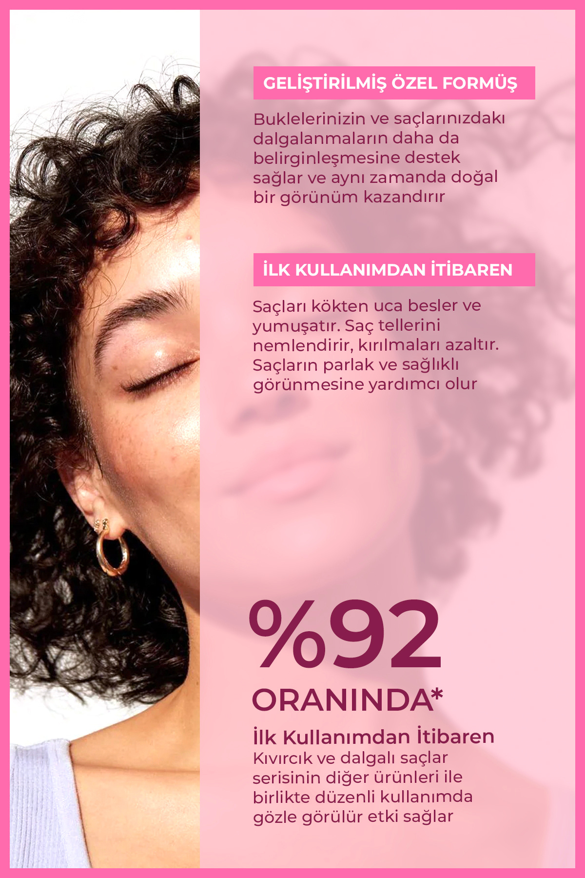 Kıvırcık Ve Dalgalı Saçlar İçin Bukle Belirginleştirici Saç Bakım Kremi 400 ml — 100006 — تصویر 5 از 5