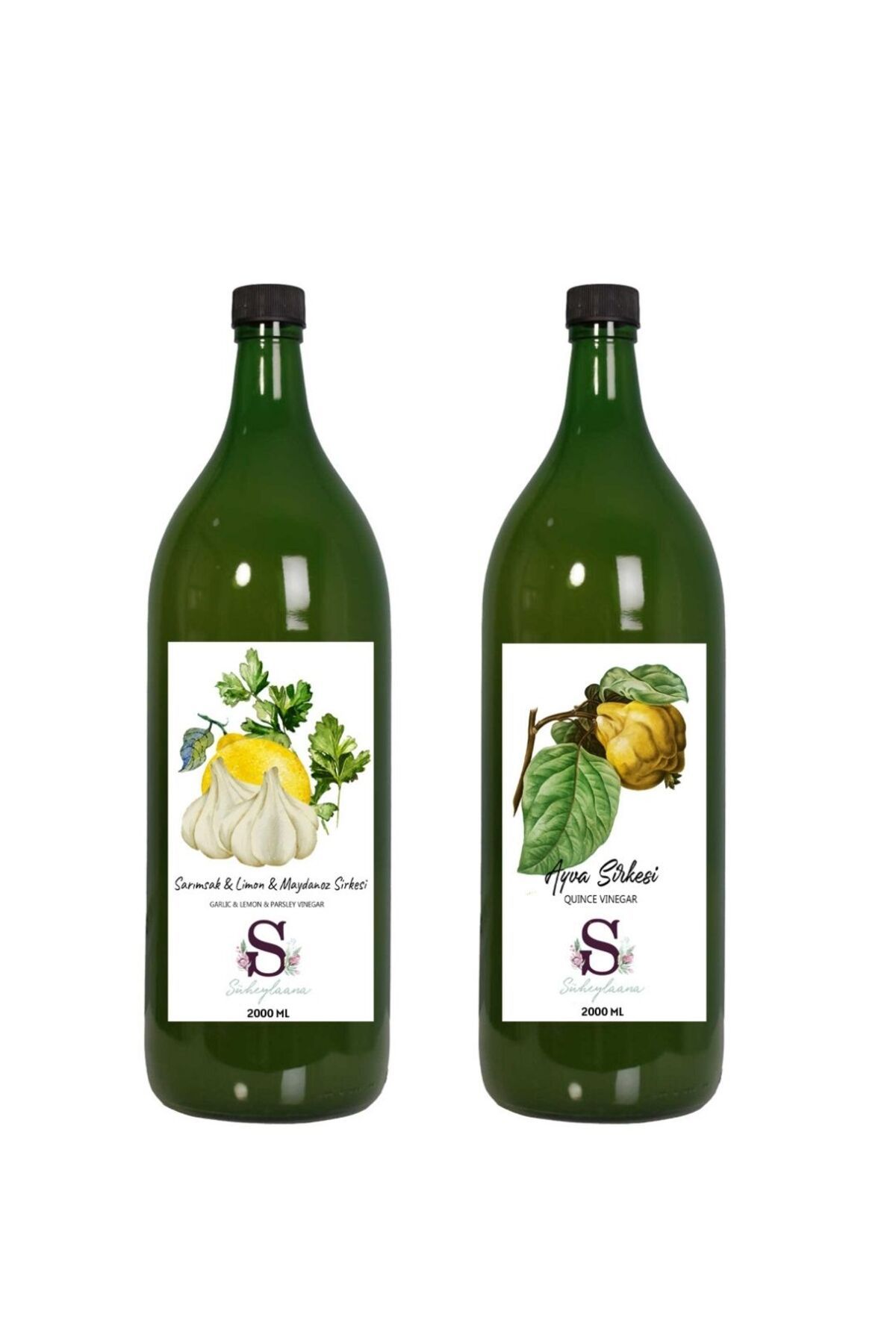 Süheylaana Doğal Sarımsak & Limon & Maydanoz Sirkesi 2000 Ml - Doğal Ayva Sirkesi 2000 Ml