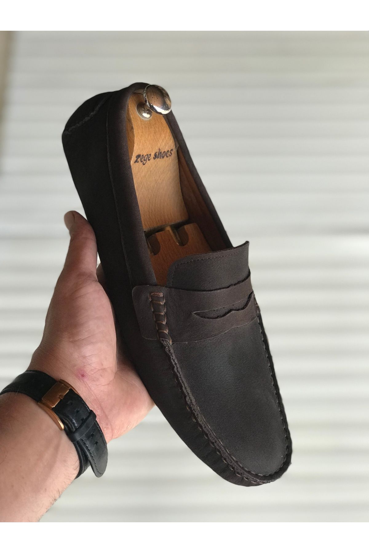 Zegeshoes Yeni Sezon Hakiki Deri Günlük Loafer Geçme Rok