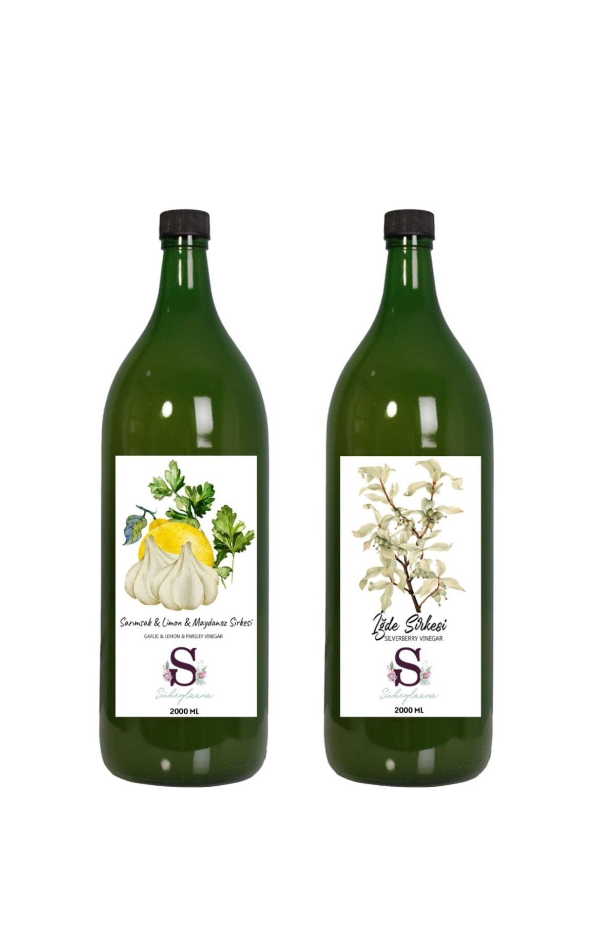 Süheylaana Doğal Sarımsak & Limon & Maydanoz Sirkesi 2000 Ml - Doğal İğde Sirkesi 2000 Ml