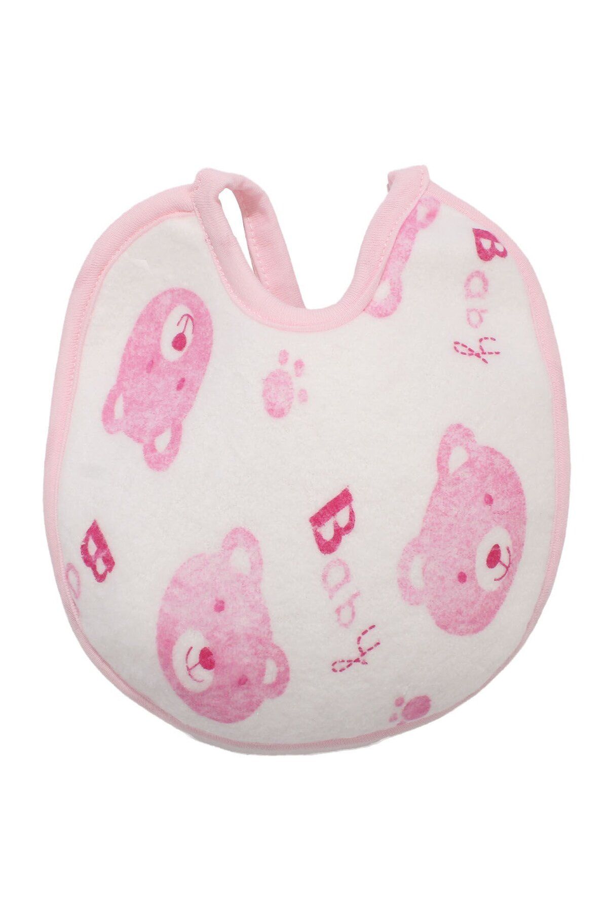bebegen Unisex Pembe Baby Ayı Desenli Havlu Su Geçirmez Önlük
