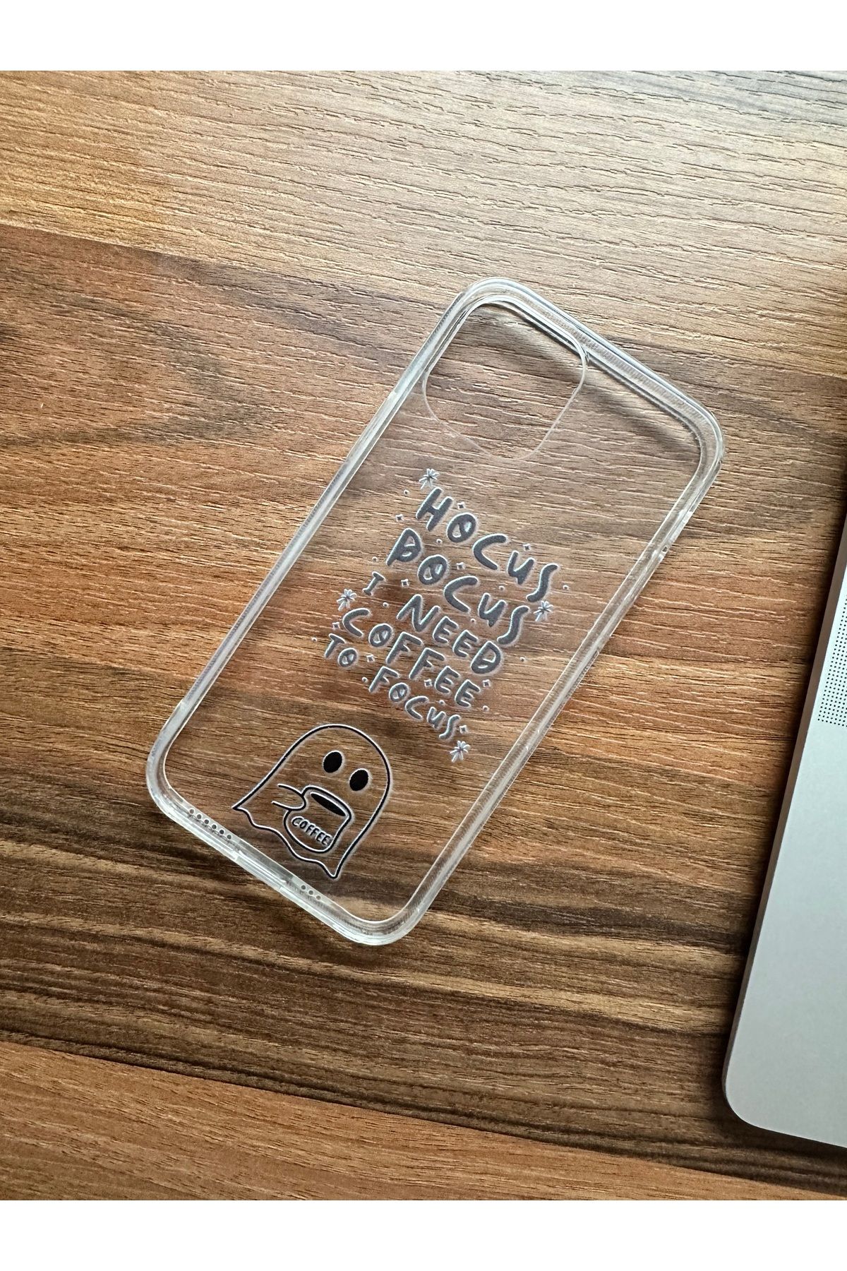 Mobildizayn SAMSUNG A12 Uyumlu Kahve Hayaletli Desenli Şeffaf Telefon Kılıfı