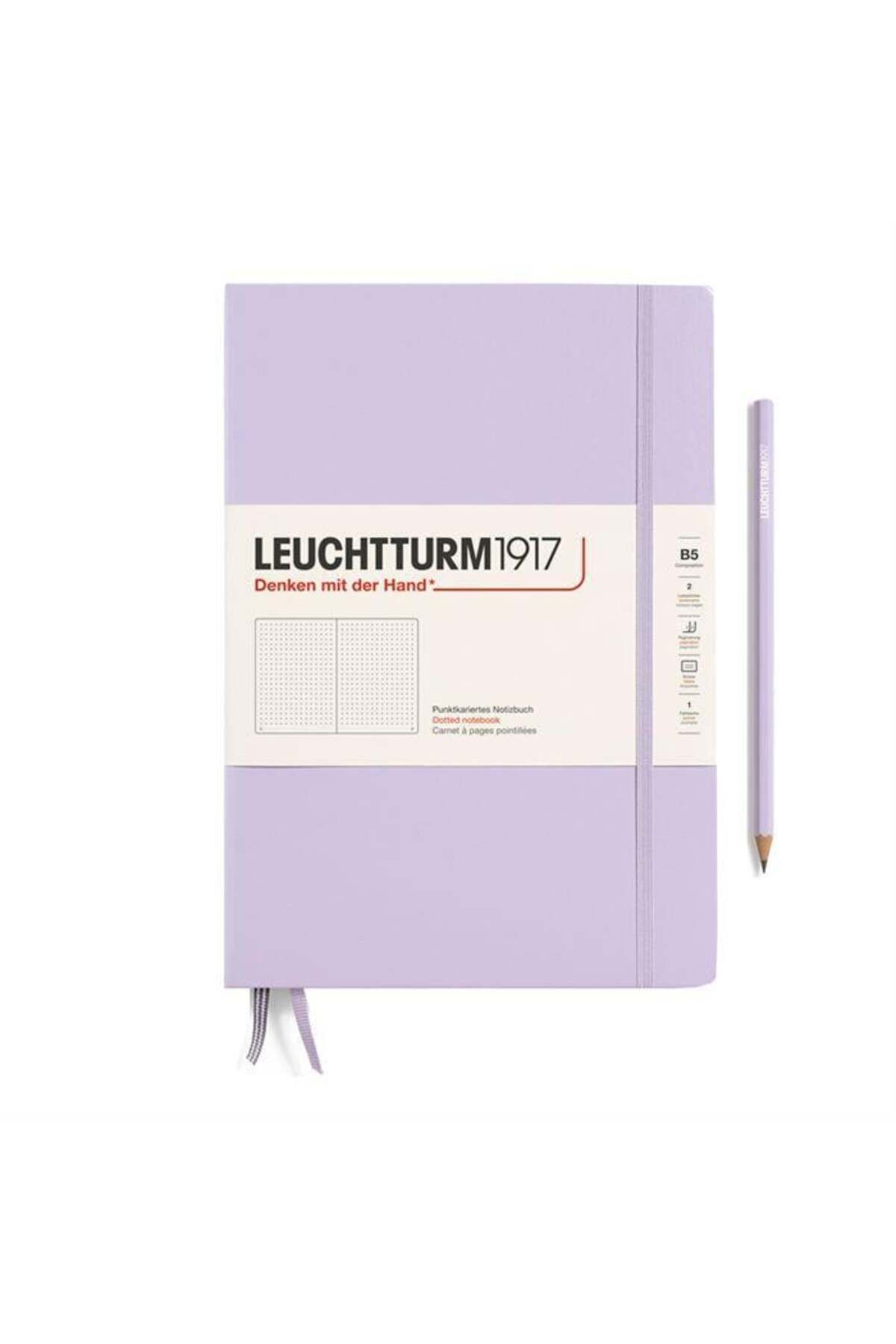 Leuchtturm1917 Composition Notebook, B5, Sert Kapak, 219 Sayfa Not Defteri, Noktalı, Lilac 368150