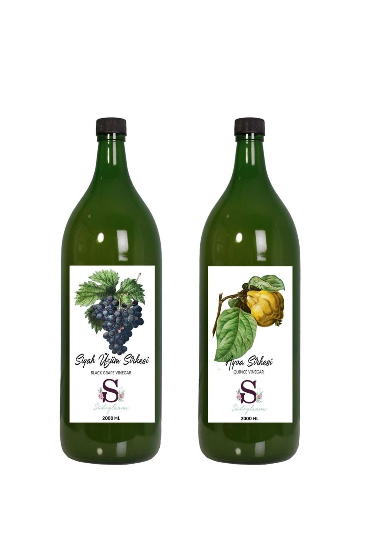 Süheylaana Doğal Siyah Üzüm Sirkesi 2000 Ml - Doğal Ayva Sirkesi 2000 Ml