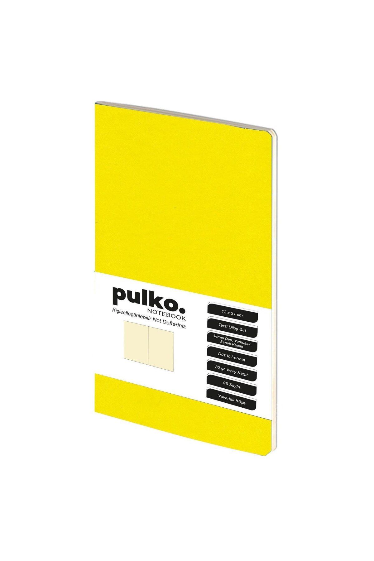 Pulko Terzi Dikiş 13x21 cm Çizgisiz Defter Limon Sarısı