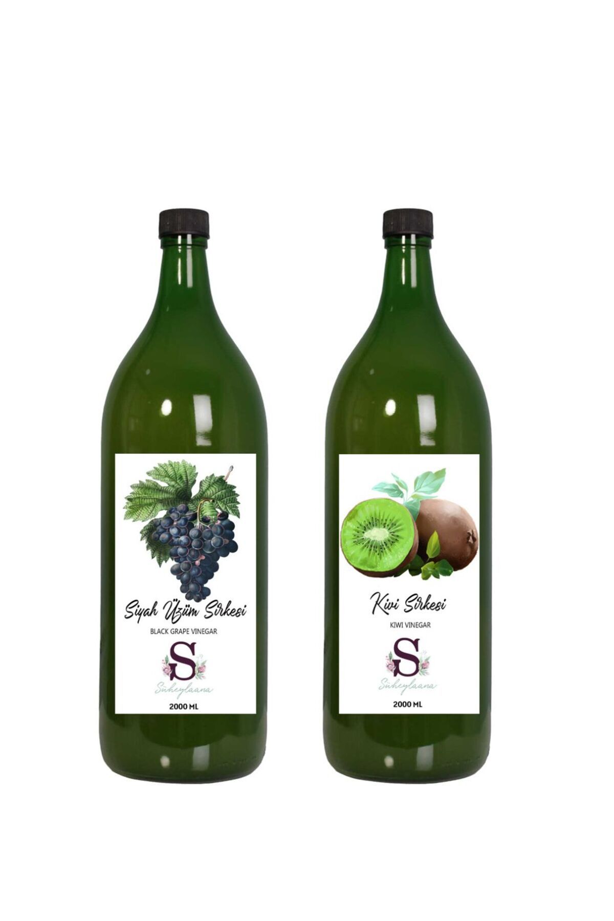 Süheylaana Doğal Siyah Üzüm Sirkesi 2000 Ml - Doğal Kivi Sirkesi 2000 Ml