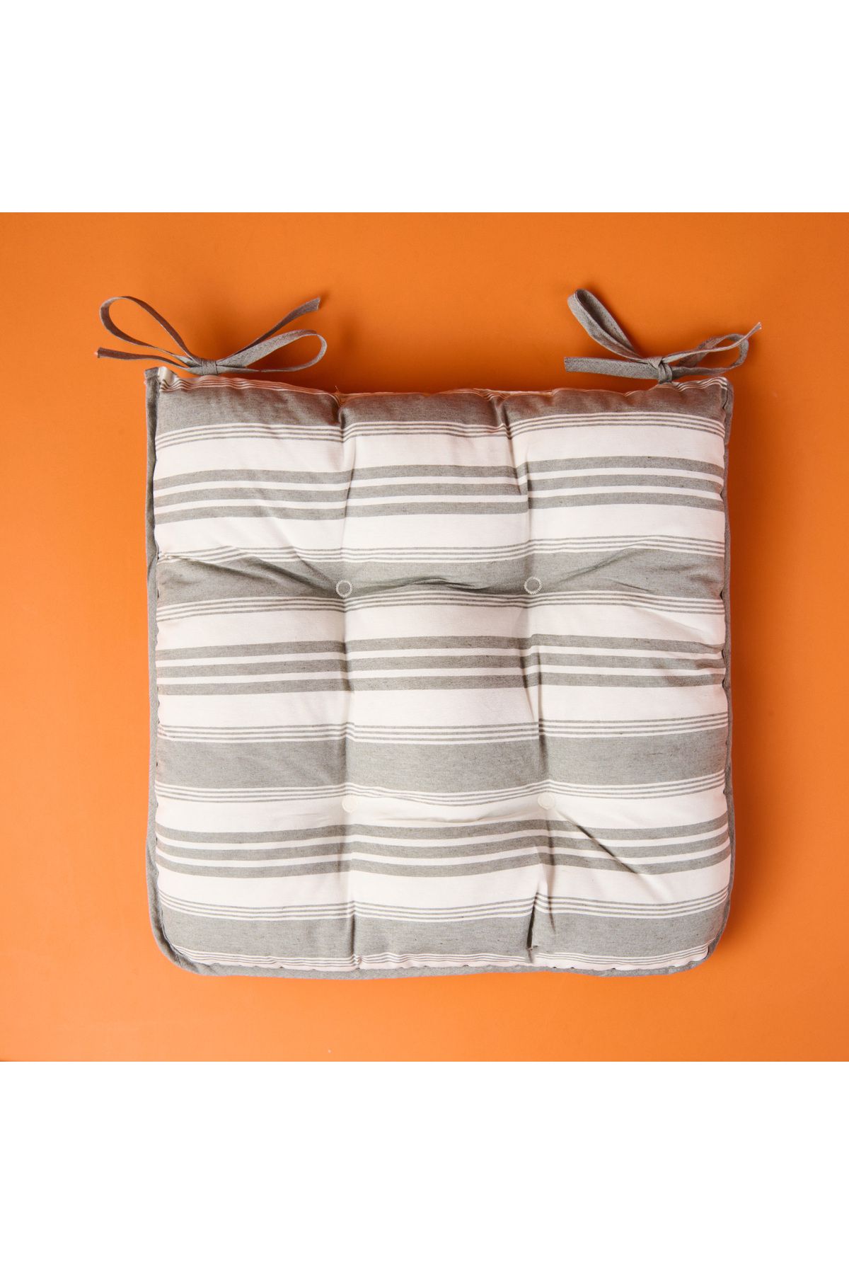 Evidea Soft Pute Sandalye Minderi - Ekru / Yeşil - 43x43 cm