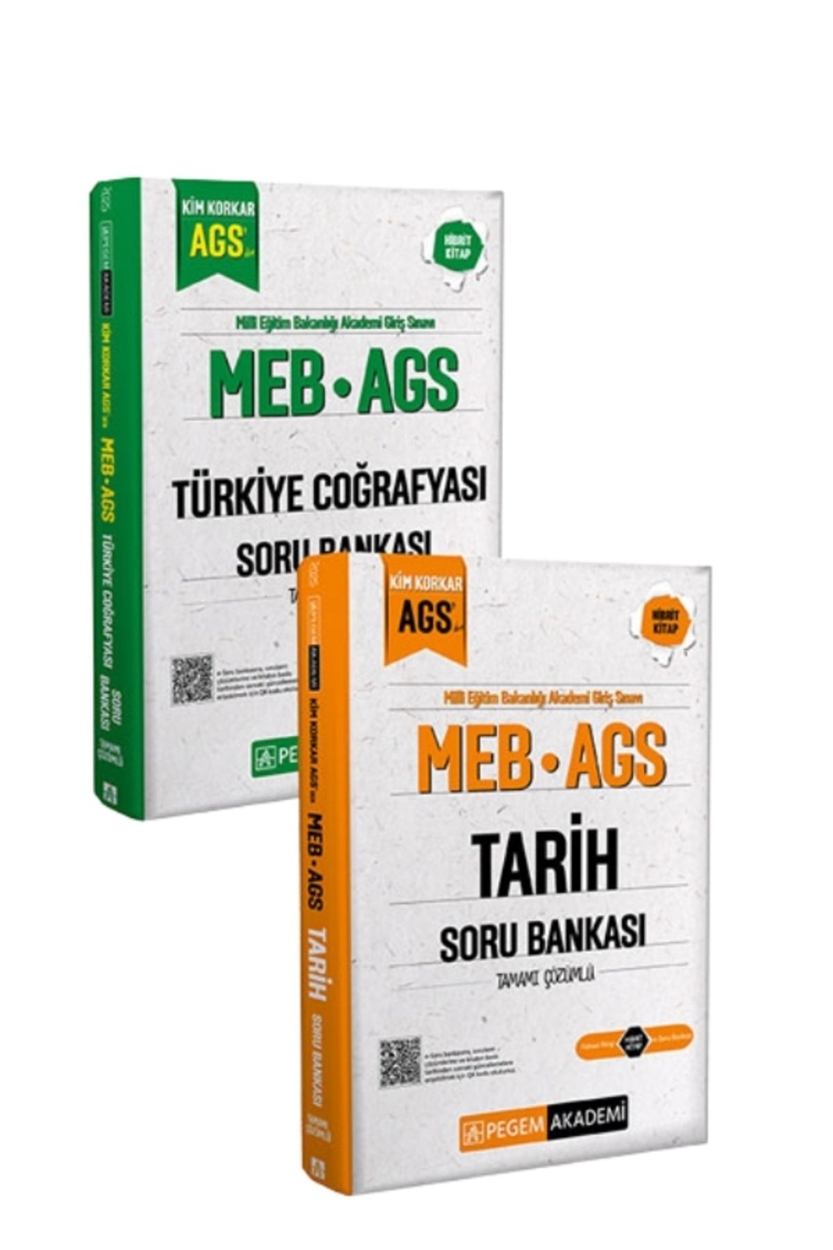 Pegem Akademi Yayıncılık PEGEM 2025 MEB AGS Kim Korkar Tarih + Coğrafya Soru Bankası Seti | 2 Kitap | Tamamı Çözümlü