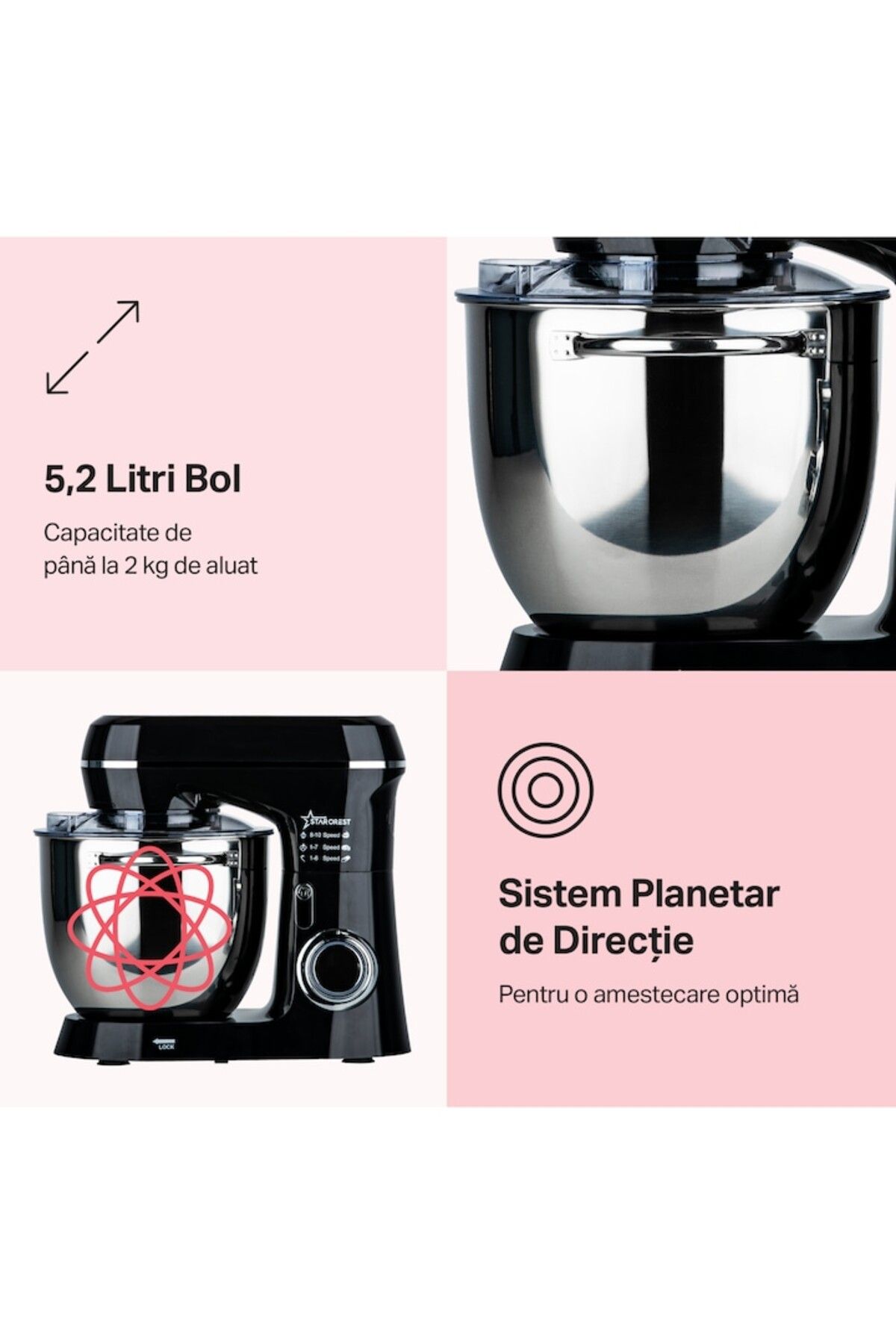 STARCREST-Robot de bucatarie STARCREST SKM-1300BK 3