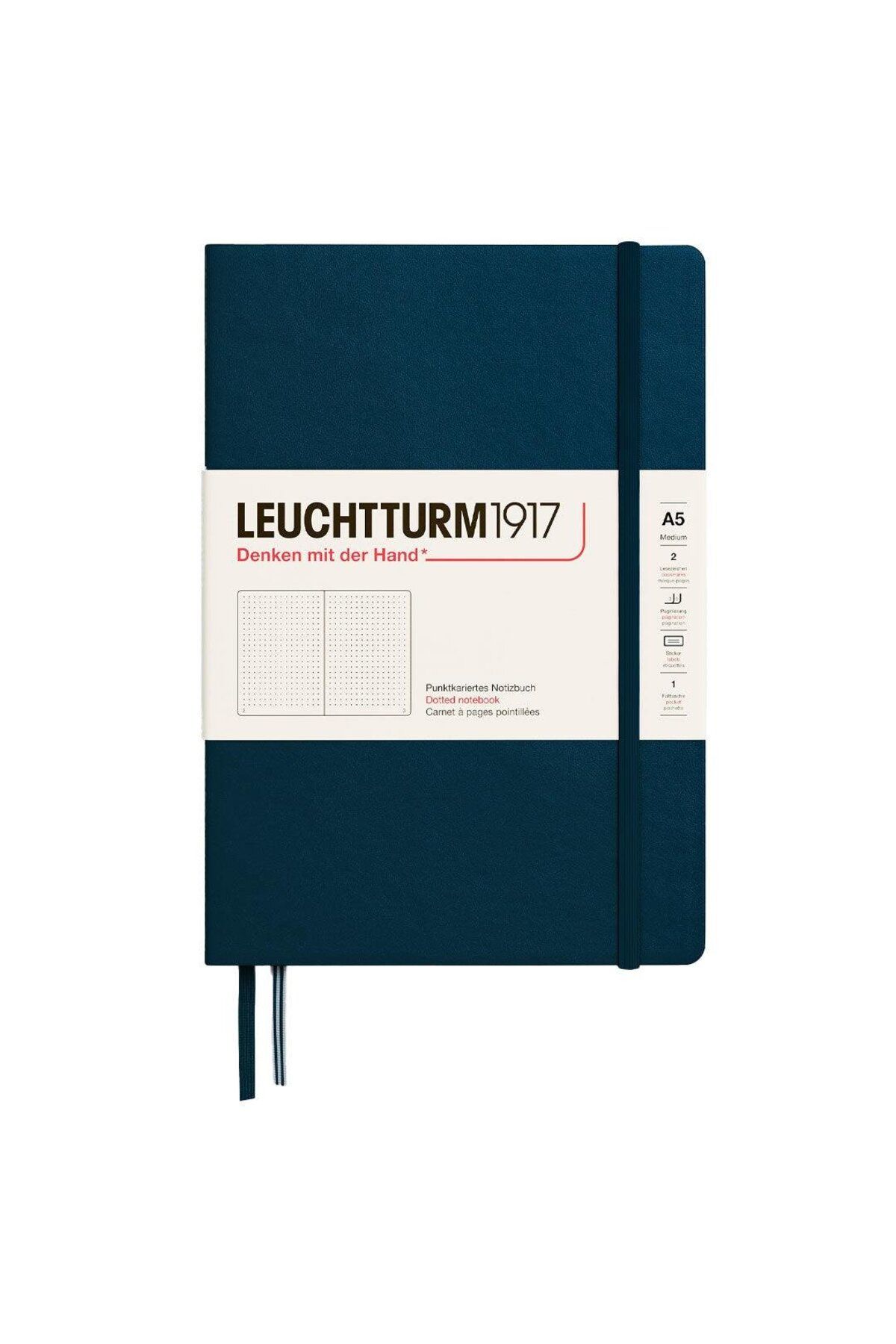 Leuchtturm1917 2025 Colors Orta Boy (A5), Sert Kapak, 251 Sayfa, Noktalı Defter Deep Sea 372189