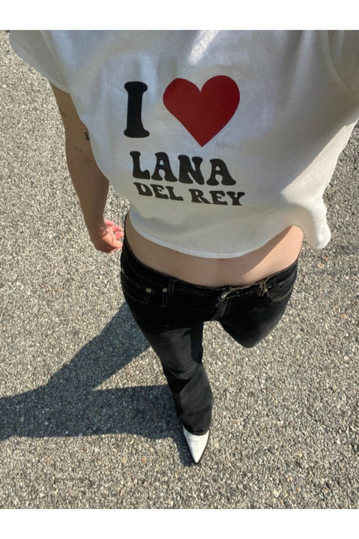 DEEFWEAR DREICH I LOVE LANA DEL REY (2) BASKILI BEYAZ CROP
