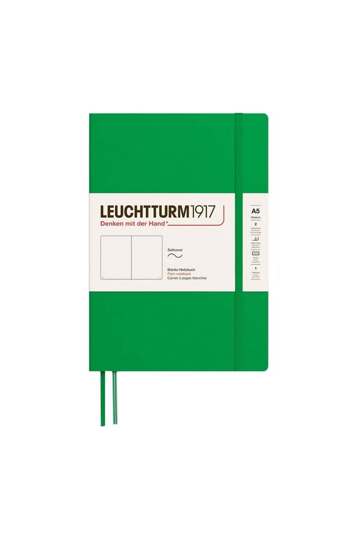 Leuchtturm1917 2025 Colors Orta Boy (A5), Sert Kapak, 251 Sayfa, Çizgili Defter Spring Leaf 372194