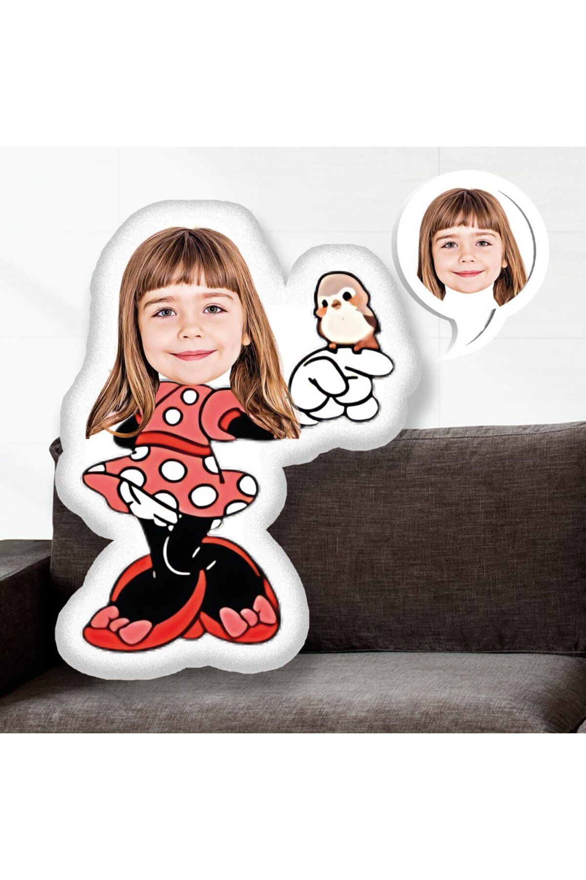 EJOYA Kişiye Özel Fotoğraflı Minnie Mouse Yastık 115263 70 cm