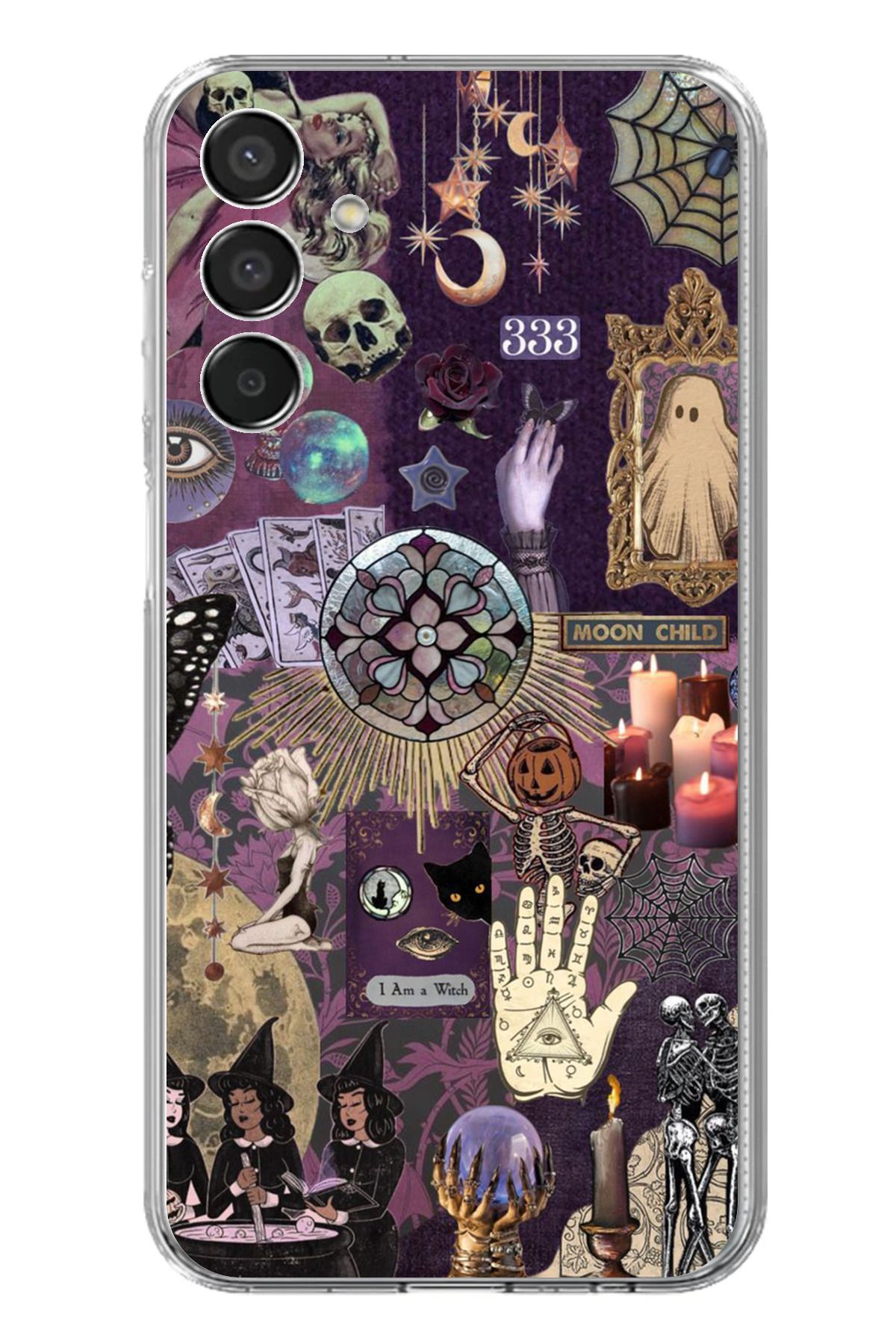 TechTree Samsung Galaxy M15 Uyumlu Hallowen Cadılar Astroloji Şeffaf Silikon Kılıf