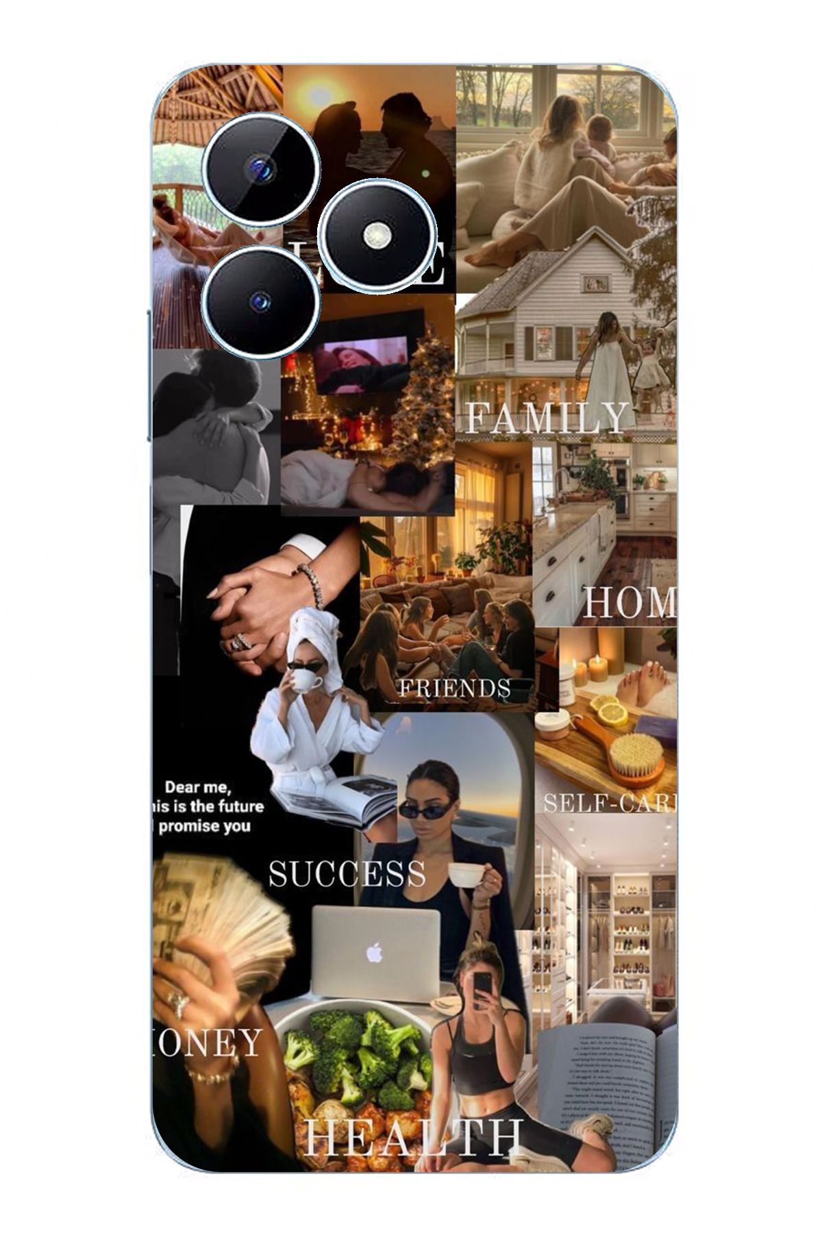 TechTree Realme Note 50 Uyumlu Hayal Panosu Vision Board Tasarımlı Şeffaf Silikon Kılıf