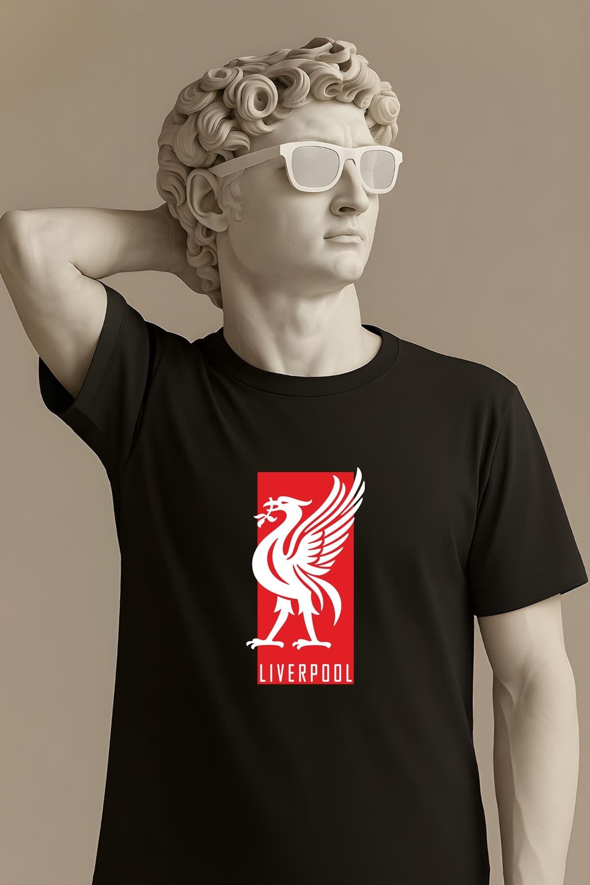 362BASKI Liverpool Minimal Tasarım Logo Baskılı Tshirt