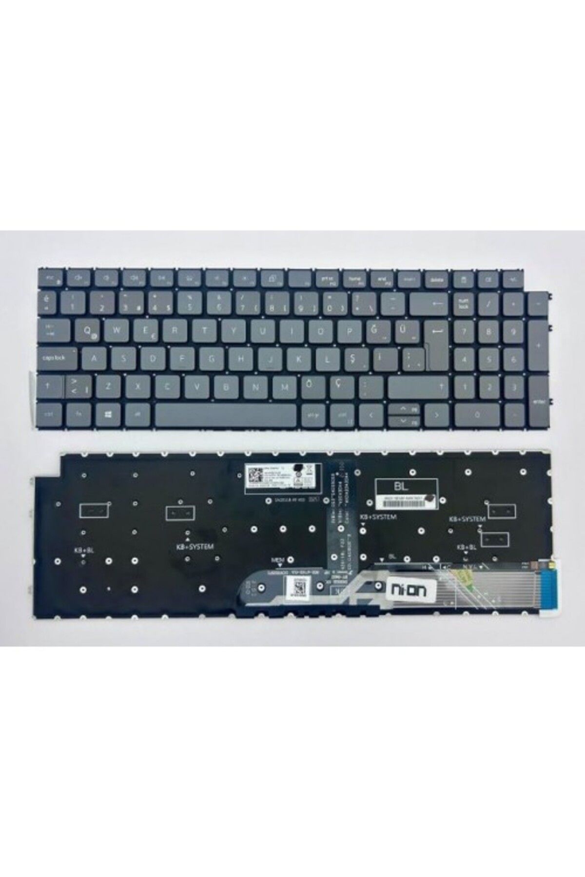 NION Dell Latitude 3530 uyumlu Notebook Klavye (Açık Gri TR)
