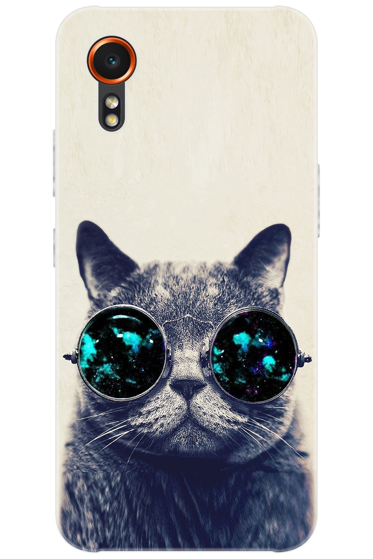 Ceppare Samsung Galaxy XCover7 (SM-G556B) Uyumlu Kılıf Desen Baskı Silikon Gözlüklü Kedi STK:236 CP-pGdxebA