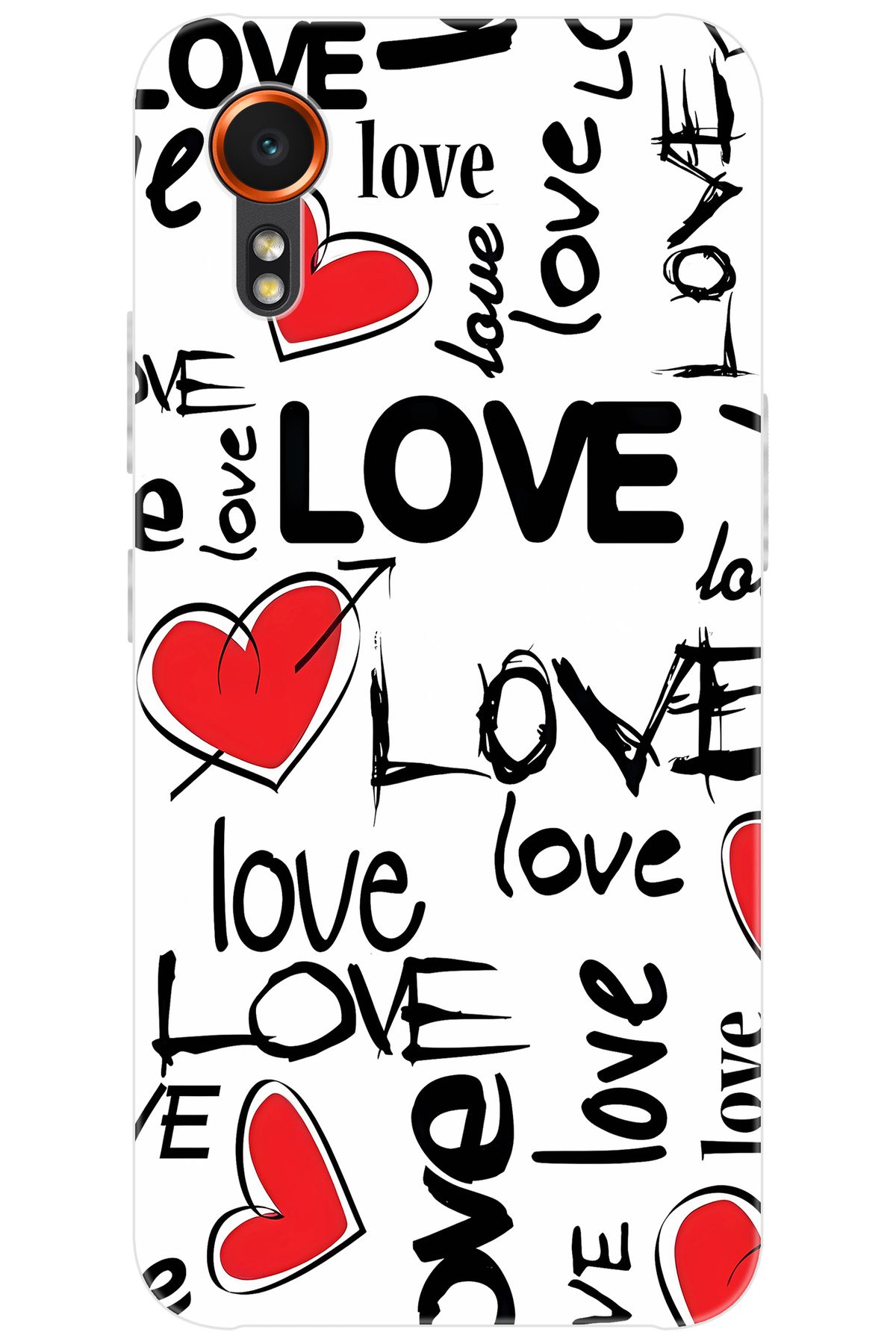 Ceppare Samsung Galaxy XCover7 (SM-G556B) Uyumlu Kılıf Desen Baskılı Silikon Love Kalpler STK:638 CP-D7QixG3