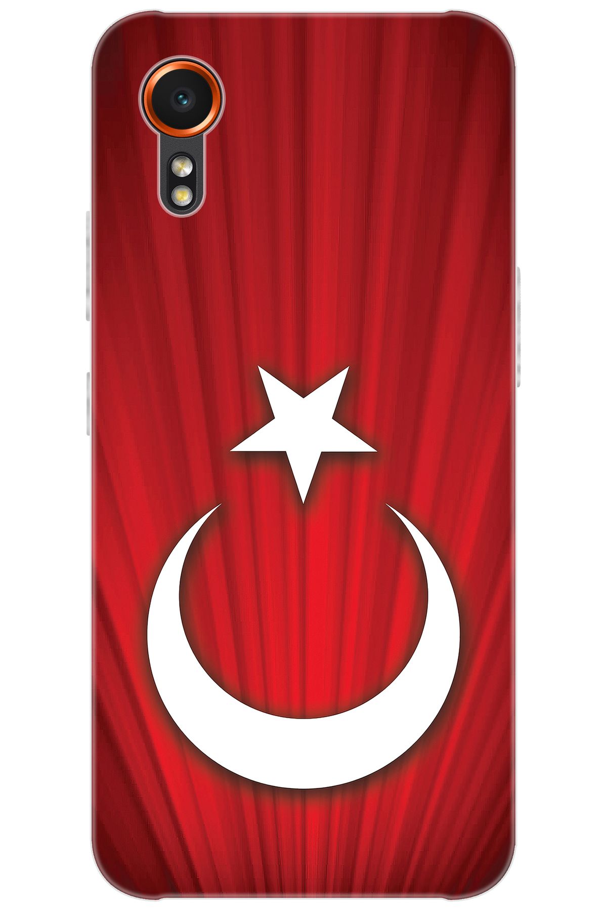 Ceppare Samsung Galaxy XCover7 (SM-G556B) Uyumlu Kılıf Desen Silikon Türk Bayrağı Tasarım STK:382 CP-2PN0e2n