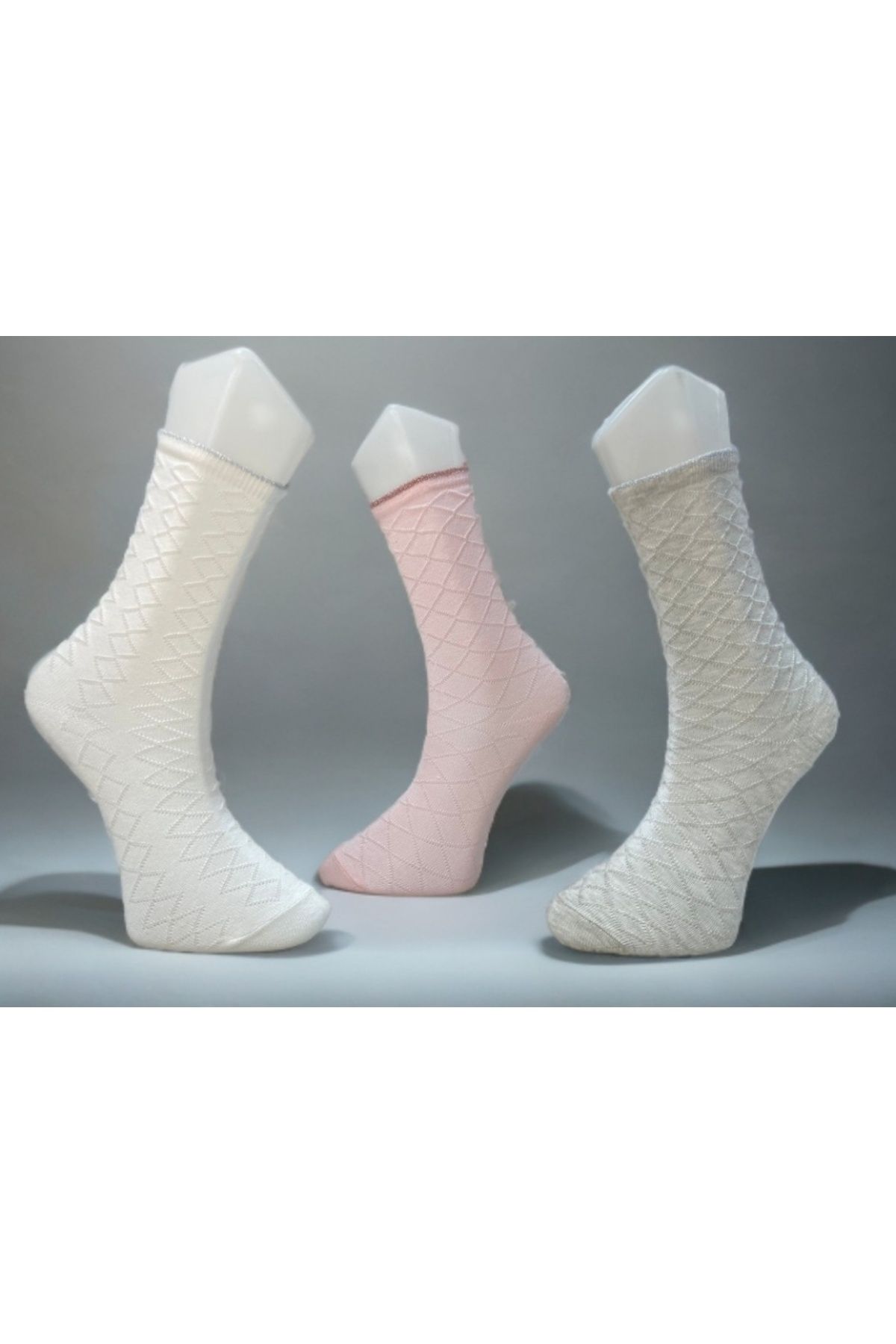 LAV SOCKS 3'lü Kadın Simli Soket Çorap