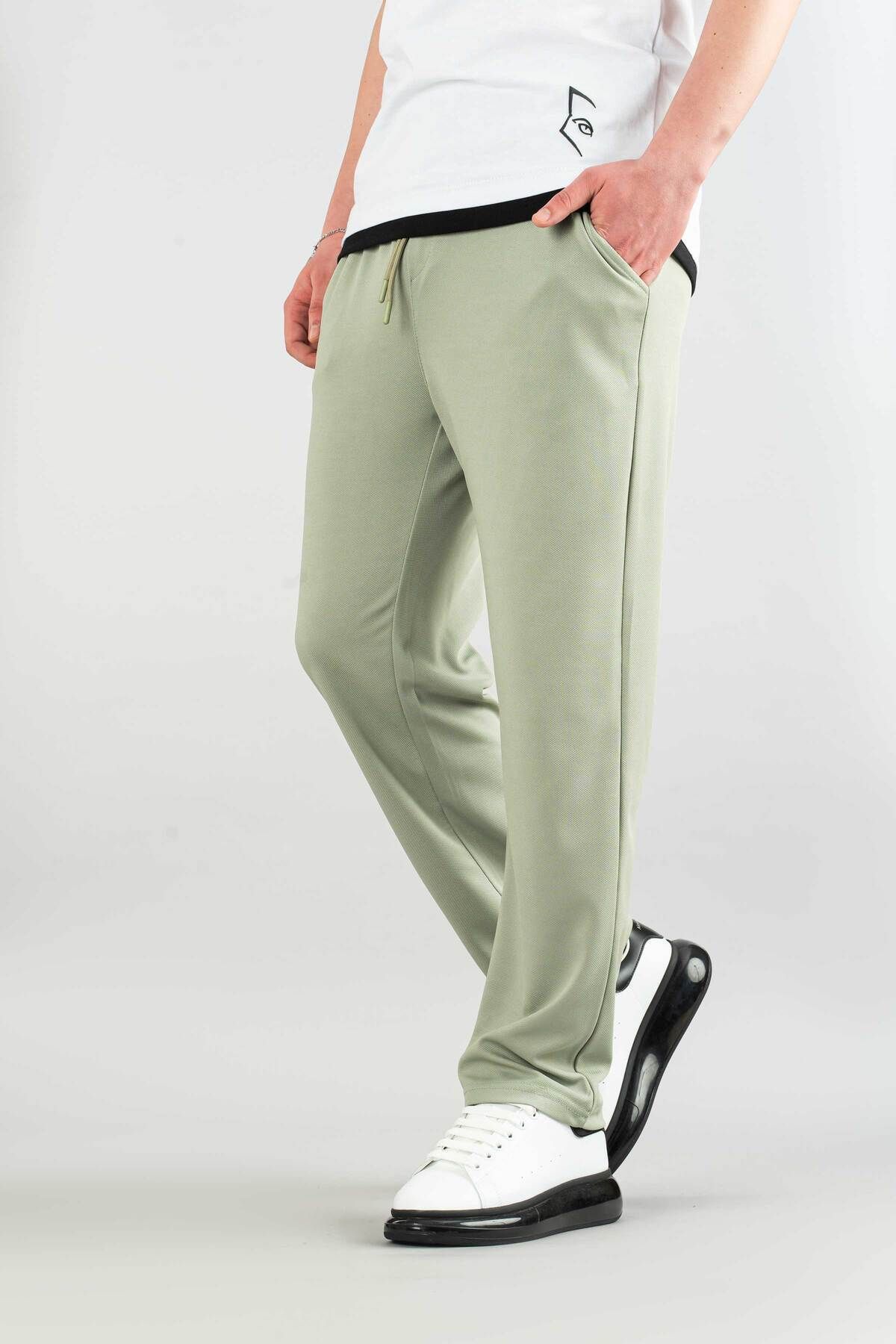 bombe-Men's Jogger Comfortable Fit Bagy Pants Fabric Belted Drawstring Lycra Fabric Canvas Blend Pants 5