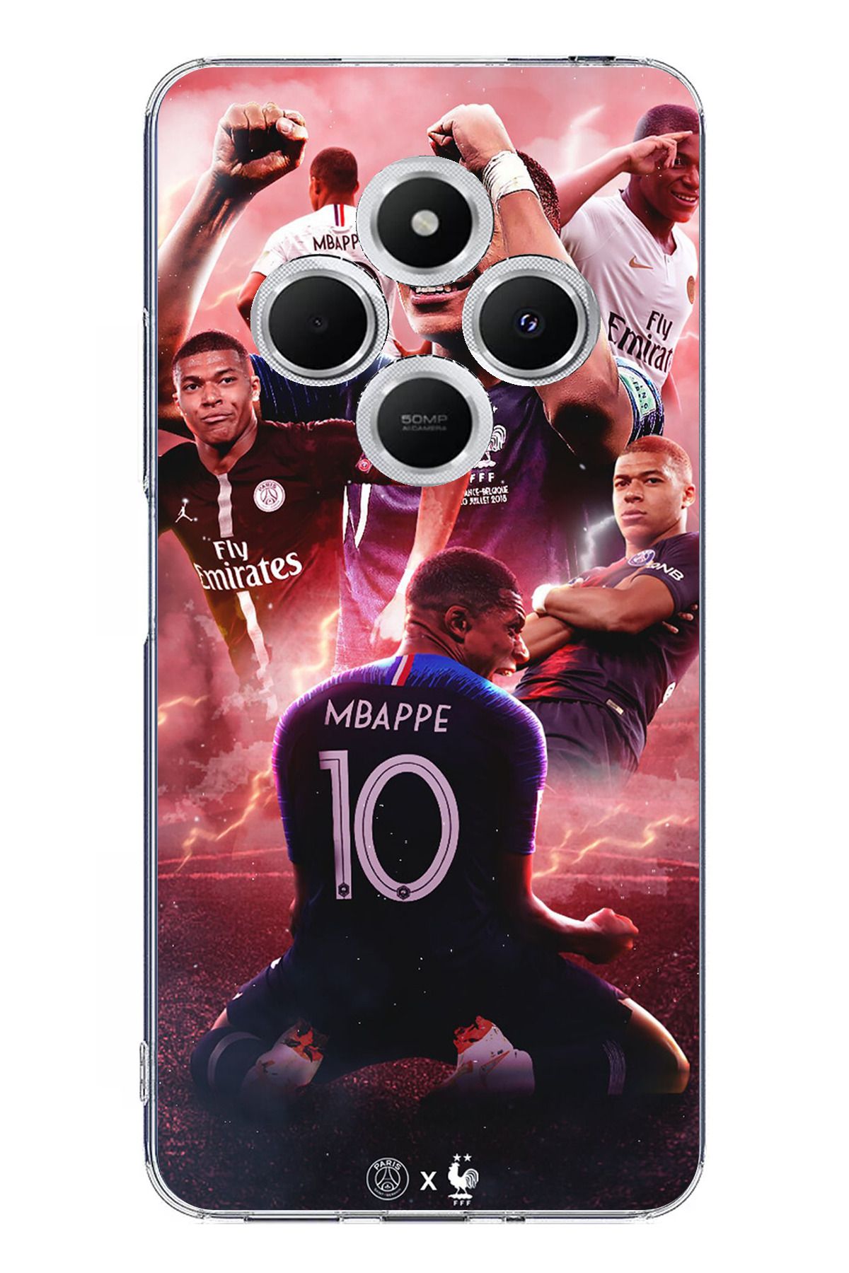 TechTree Redmi 14C Uyumlu Mbappe Sevinçler Şeffaf Silikon Kılıf