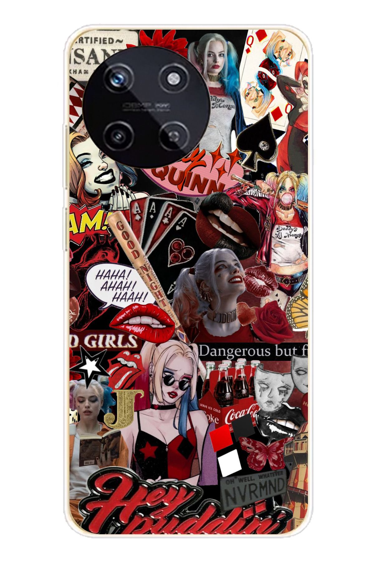 TechTree Realme 11 4G Uyumlu Harley Quinn Şeffaf Silikon Kılıf