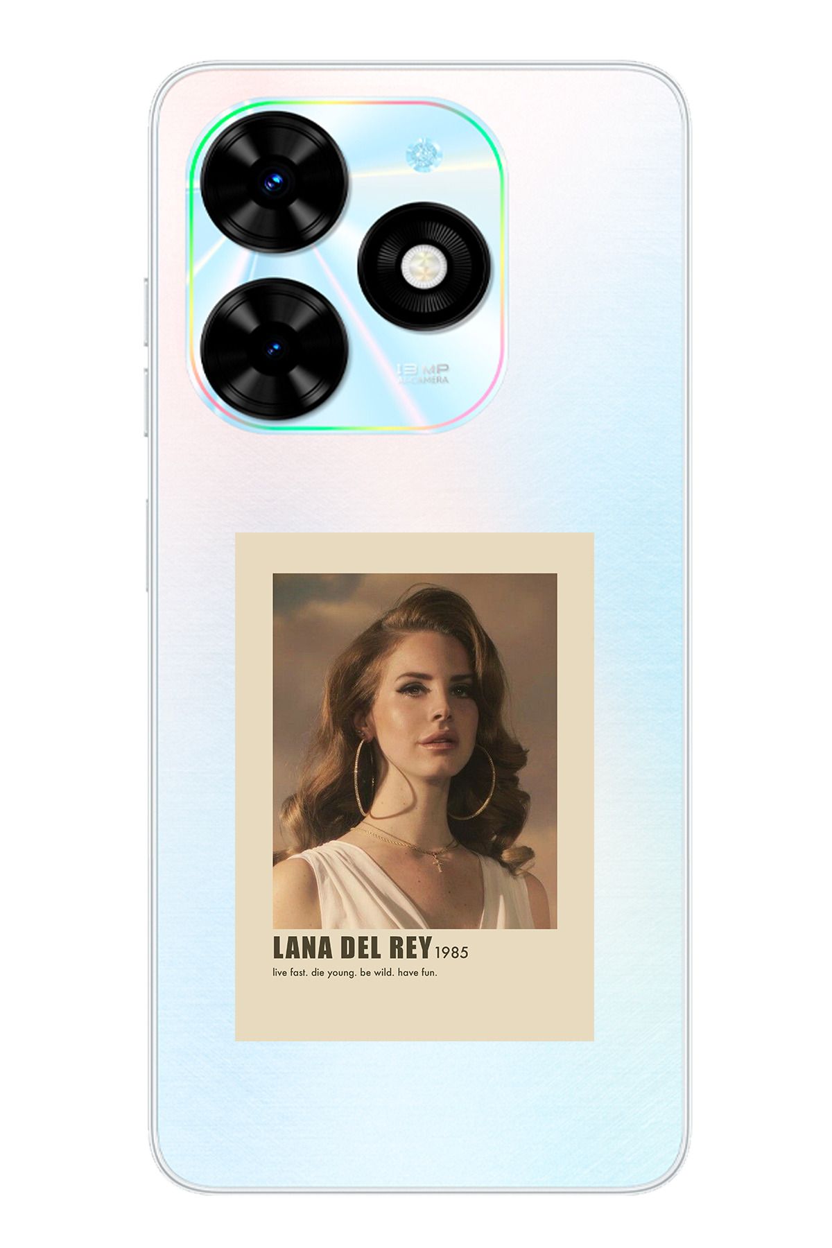 TechTree Tecno Spark 20 - 20C Uyumlu Lana Del Rey Tasarımlı Şeffaf Silikon Kılıf