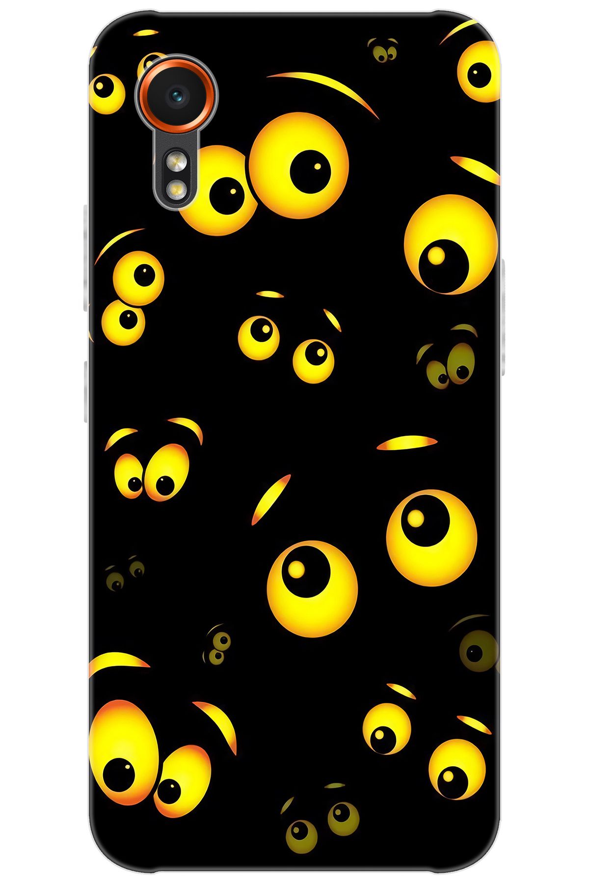 Ceppare Samsung Galaxy XCover7 (SM-G556B) Uyumlu Kılıf Desen Baskılı Silikon Emoji Gözler STK:746 CP-PfGqRmy