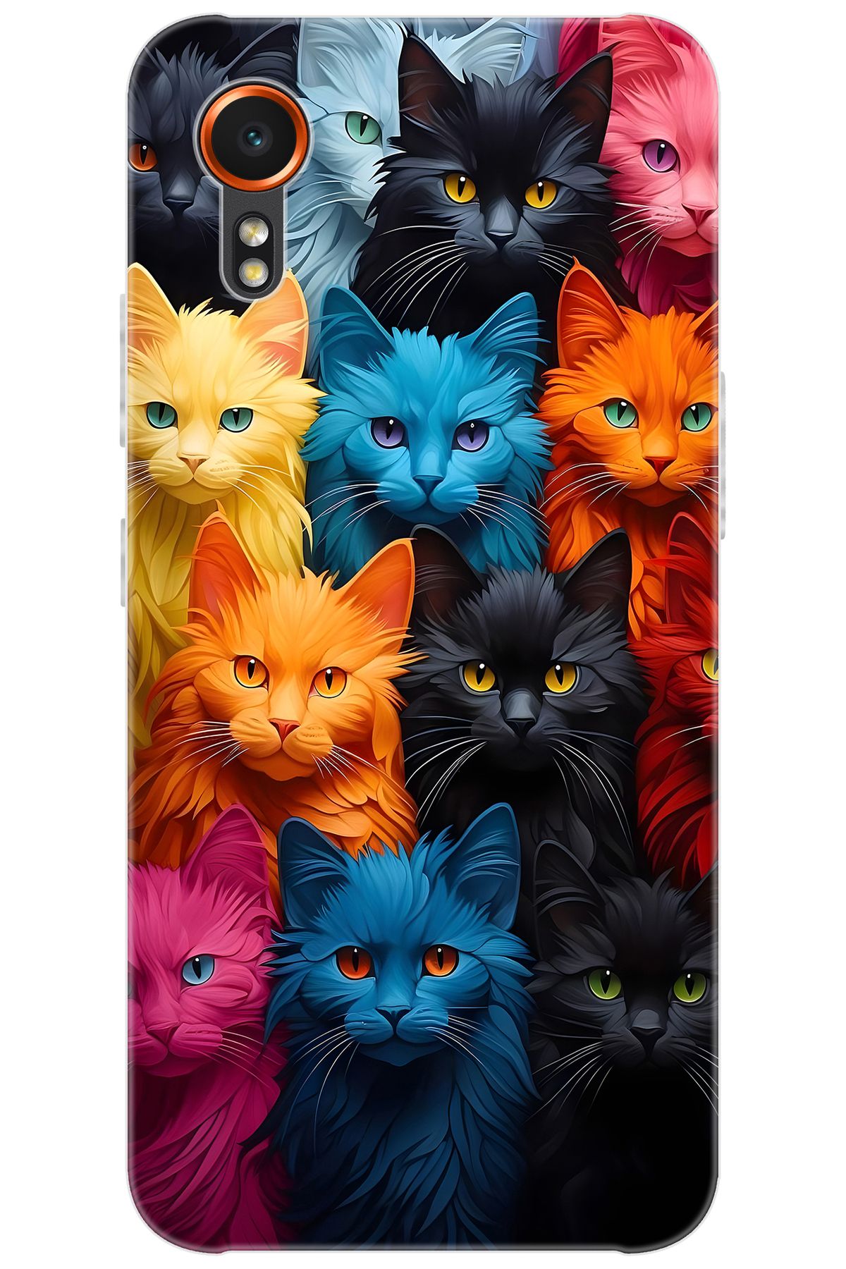 Ceppare Samsung Galaxy XCover7 (SM-G556B) Uyumlu Kılıf Desen Baskı Silikon Renkli Kediler STK:713 CP-yj1bTMN