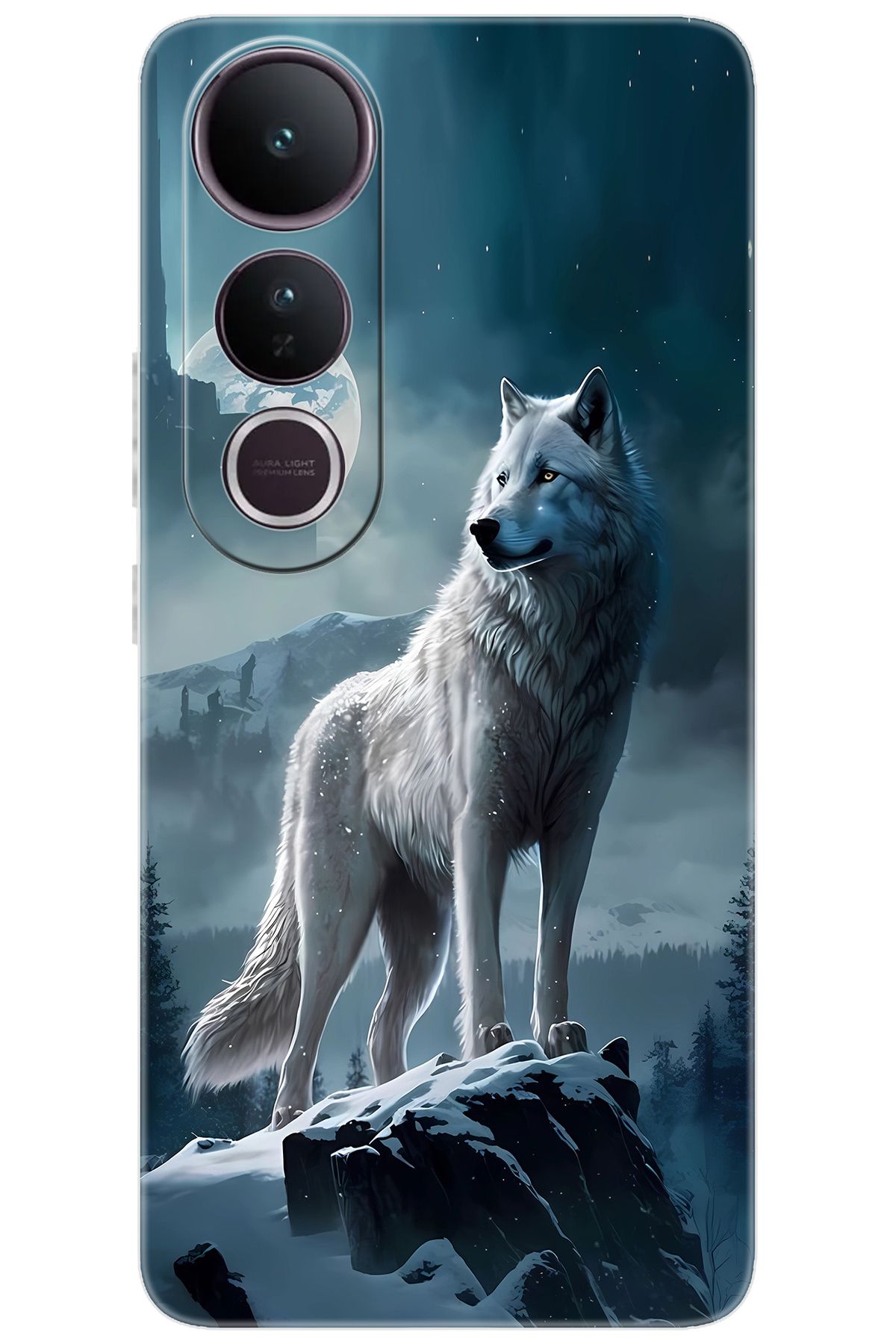 Ceppare Vivo V50 Lite 5G (V2441) Uyumlu Kılıf Desen Baskılı Silikon Kurt STK:683 CP-it4yhxH