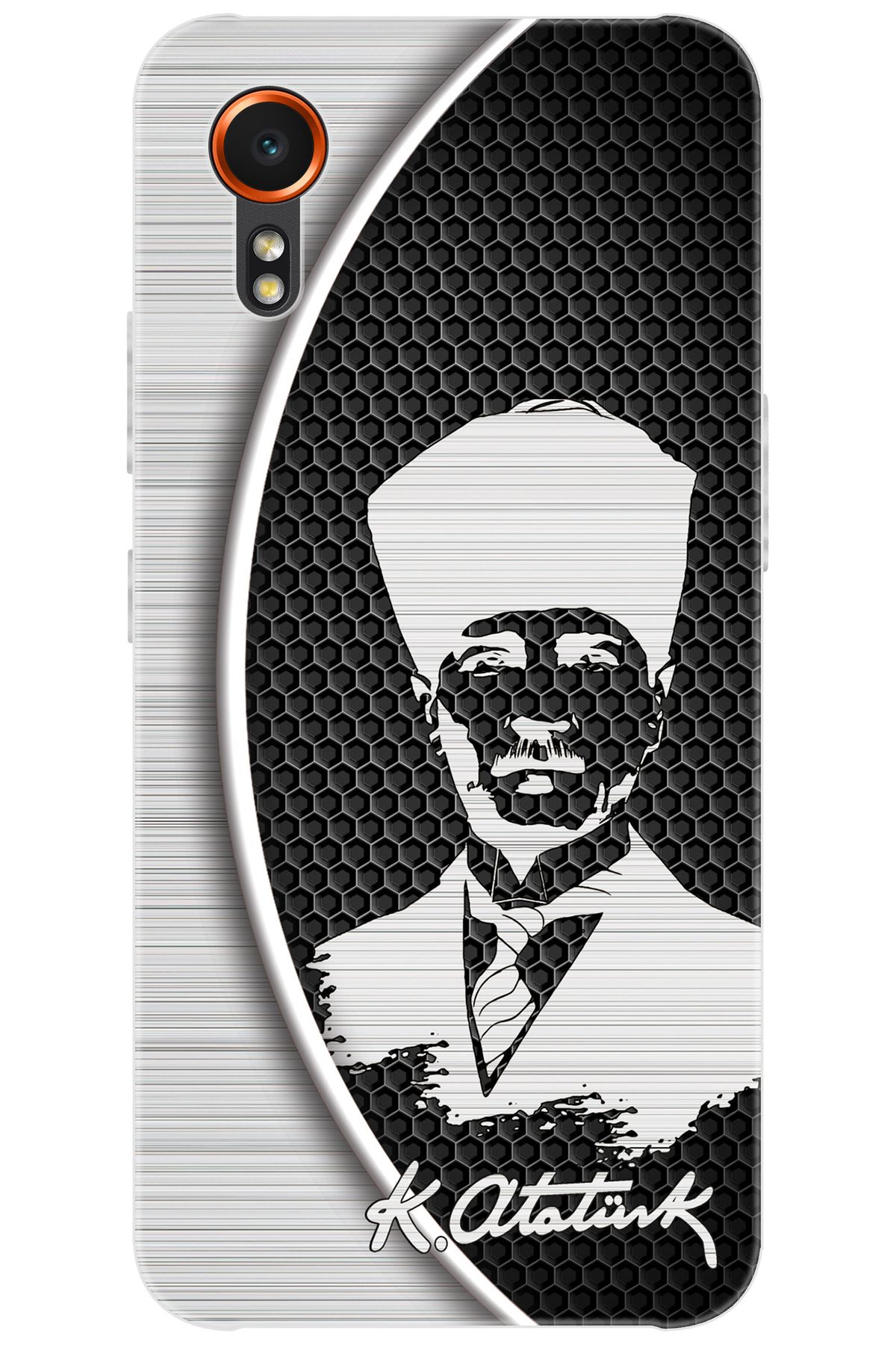 Ceppare Samsung Galaxy XCover7 (SM-G556B) Uyumlu Kılıf Desenli Silikon Atatürk Tasarım STK:398 CP-BYQHB8f