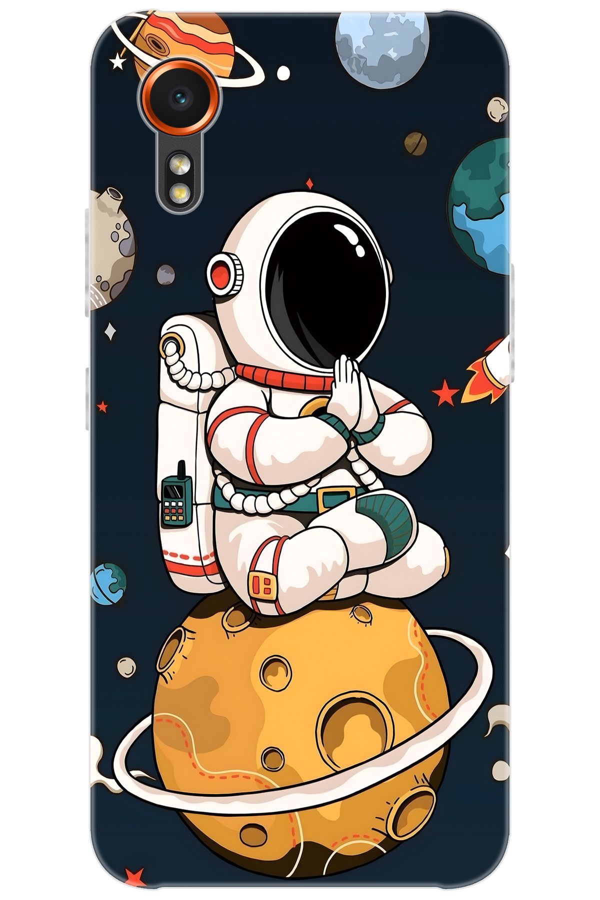 Ceppare Samsung Galaxy XCover7 (SM-G556B) Uyumlu Kılıf Desen Baskılı Silikon Astronot STK:695 CP-66fIF5J