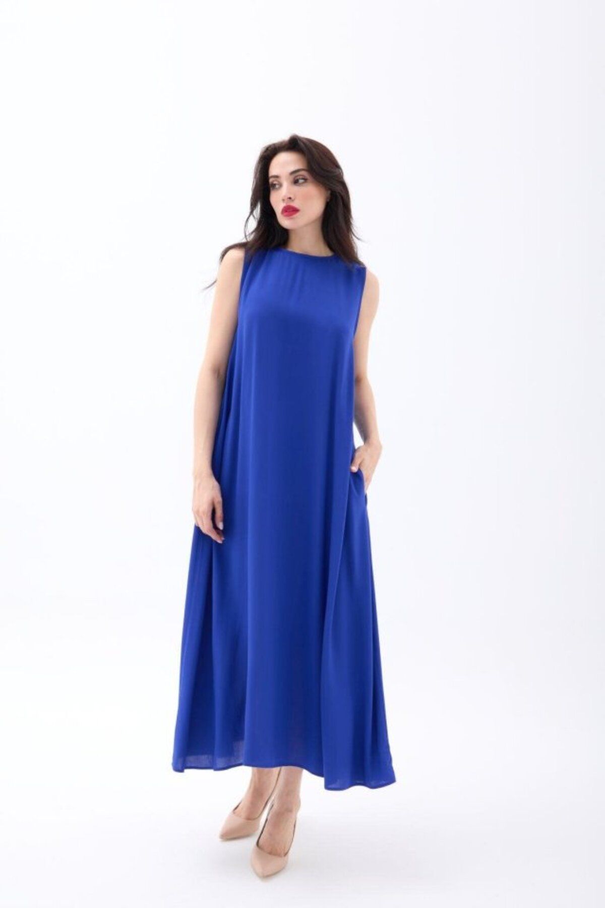 Kıvanç Moda 7433 ELBİSE-SAX