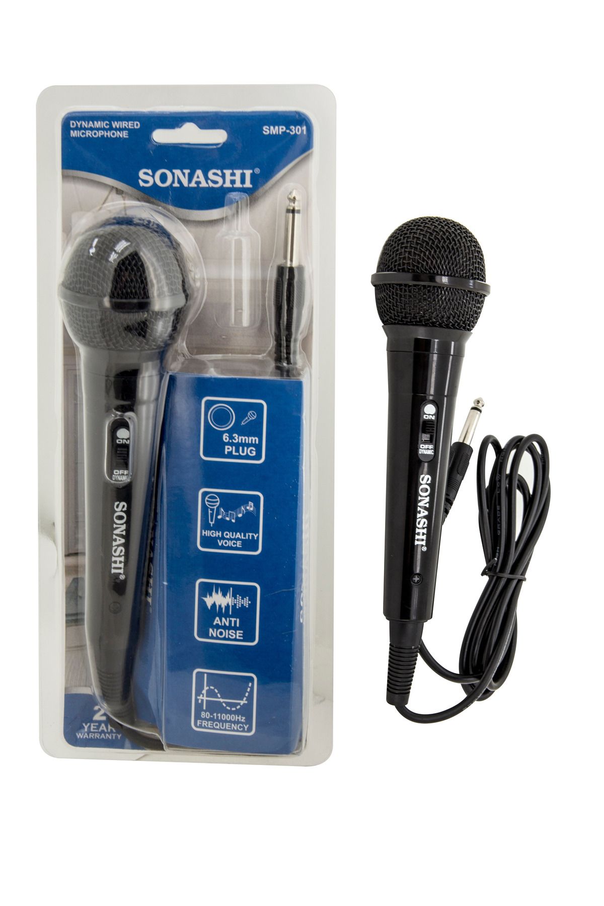 sonashi-ميكروفون كاريوكي سلكي ديناميكي - ميكروفون معدني محمول باليد مع مفتاح تشغيل وإيقاف ووظيفة مكافحة الضوضاء 4
