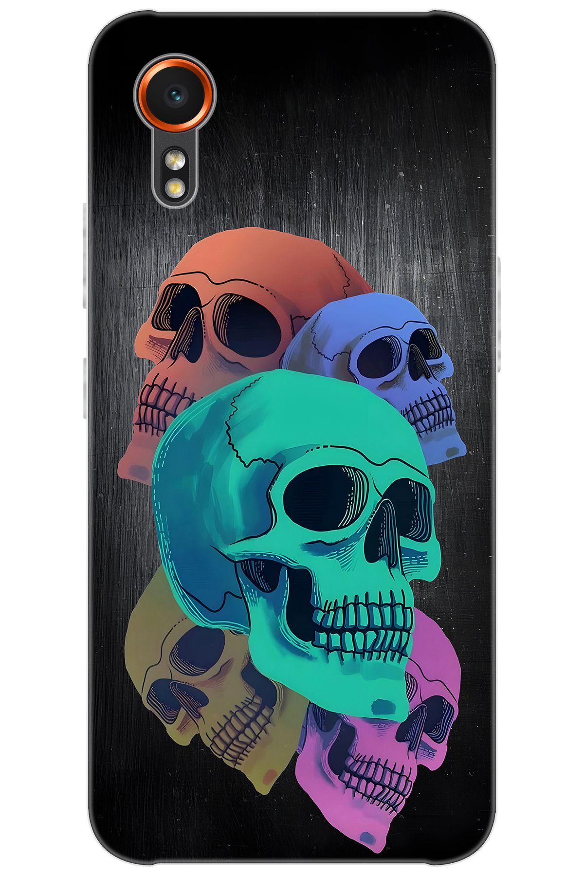 Ceppare Samsung Galaxy XCover7 (SM-G556B) Uyumlu Kılıf Desen Silikon Renkli Kuru Kafalar STK:712 CP-qYmoFKm