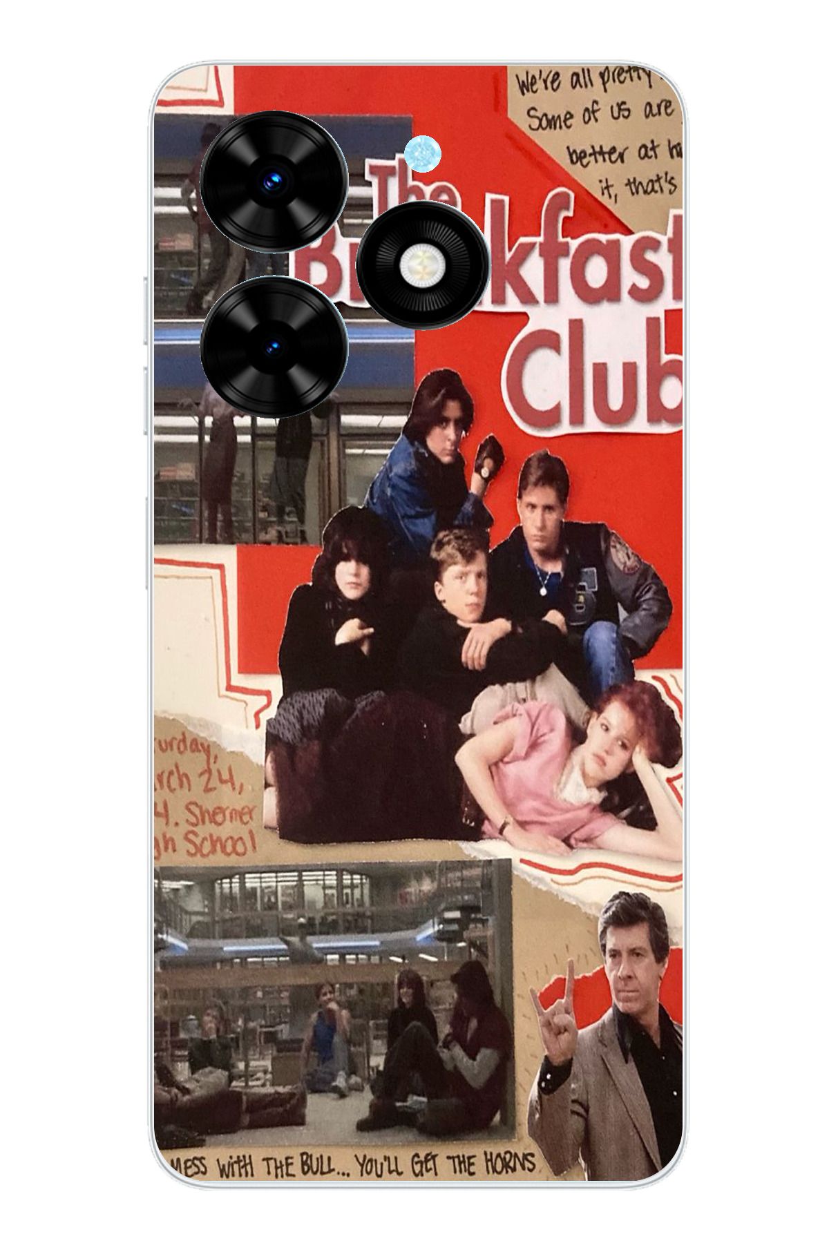 TechTree Tecno Spark 20 - 20C Uyumlu Kahvaltı Kulübü - The Breakfast Club Tasarımlı Şeffaf Silikon Kılıf